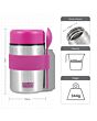 Insulated food flask with wide screw closure