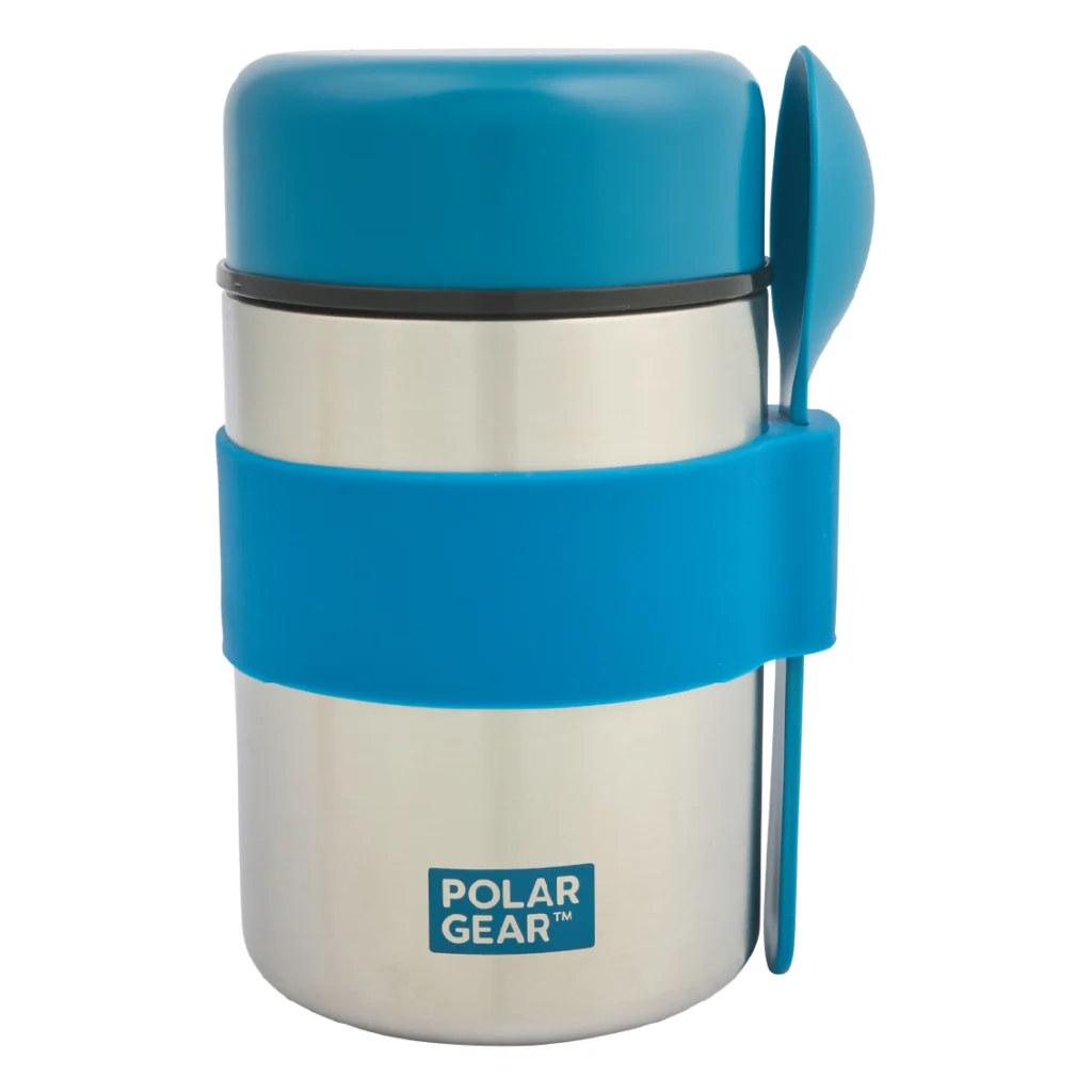 Insulated Food Flask – Triple Layer Stainless Steel Soup & Food Container With Spoon Blue, 400ml