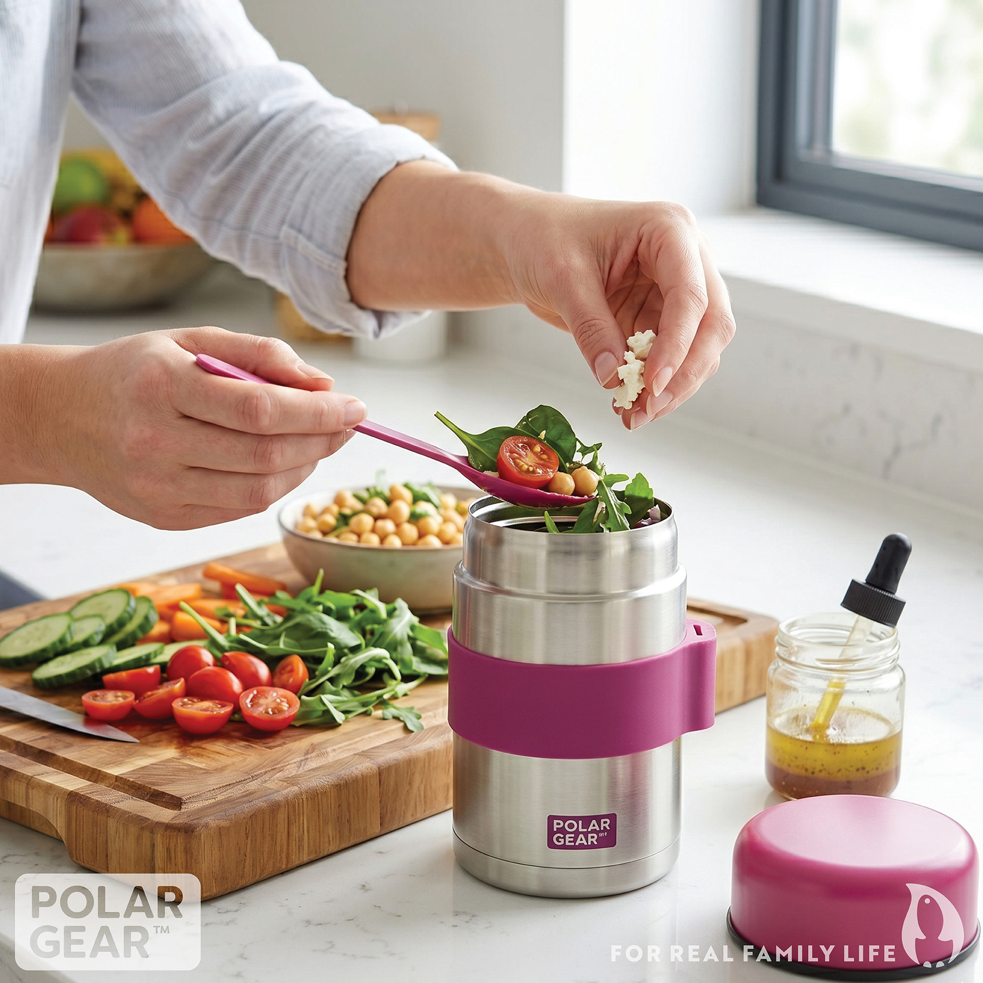 Insulated Food Flask – Triple Layer Stainless Steel Soup & Food Container With Spoon Berry, 400ml - Image 6