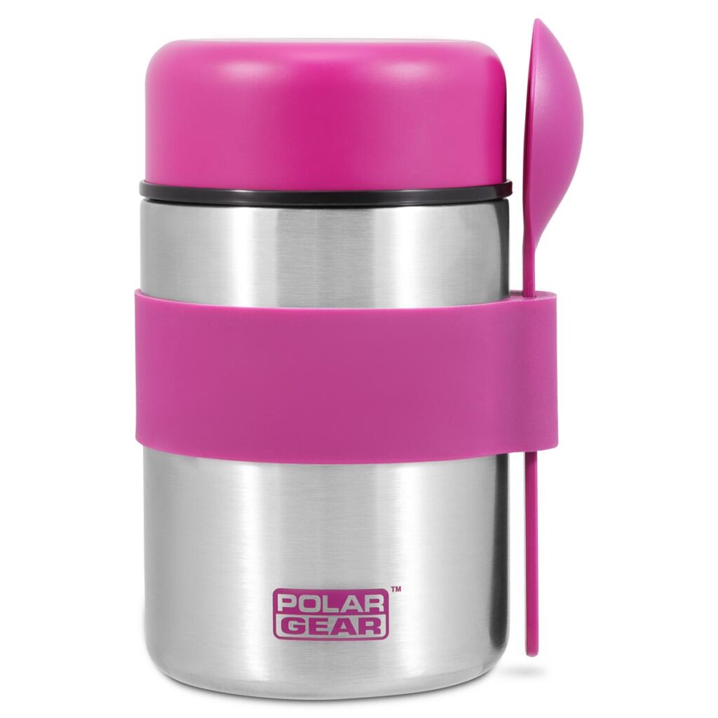 Insulated Food Flask – Triple Layer Stainless Steel Soup & Food Container With Spoon Berry, 400ml-0