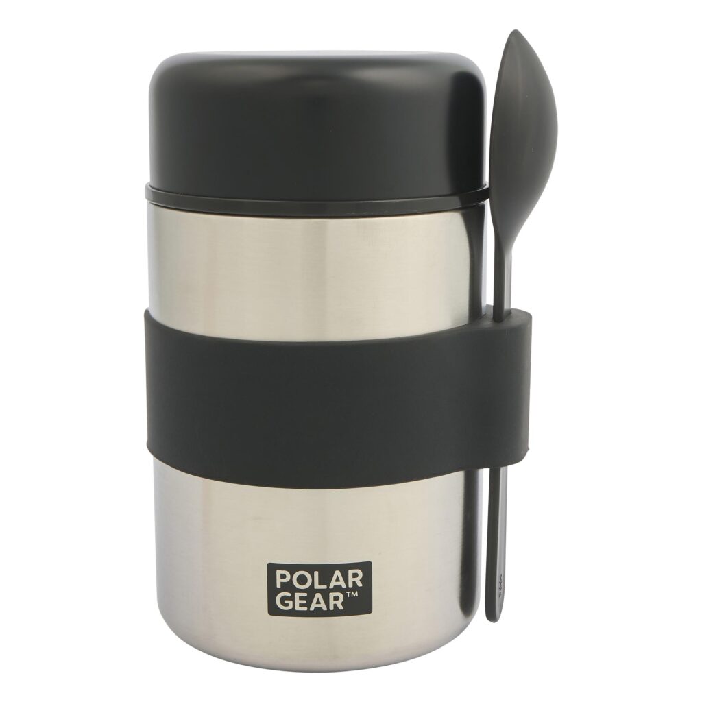 Insulated Food Flask – Triple Layer Stainless Steel Soup & Food Container With Spoon Black, 400ml