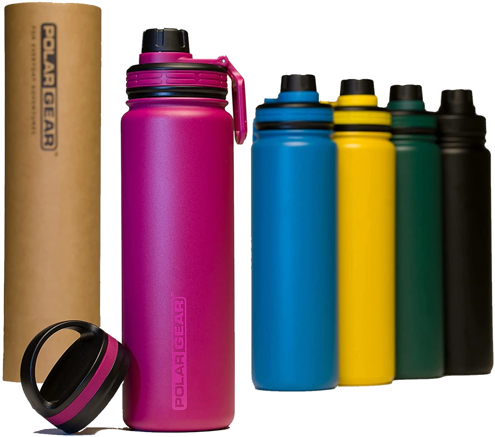 hydra flow 500ml double wall stainless steel insulated water bottle 2 lids with gift box