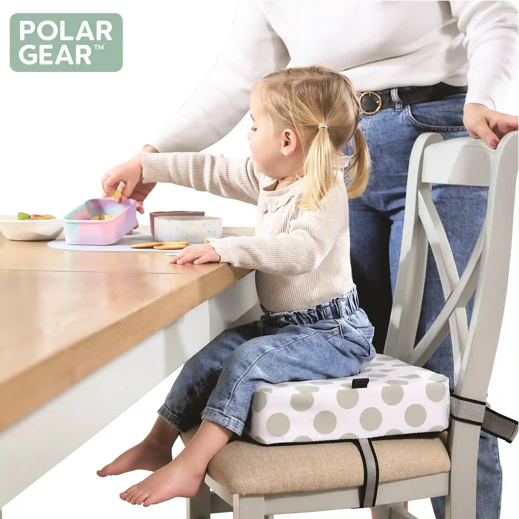 Kids Booster Cushion - Grey Spots - Image 9