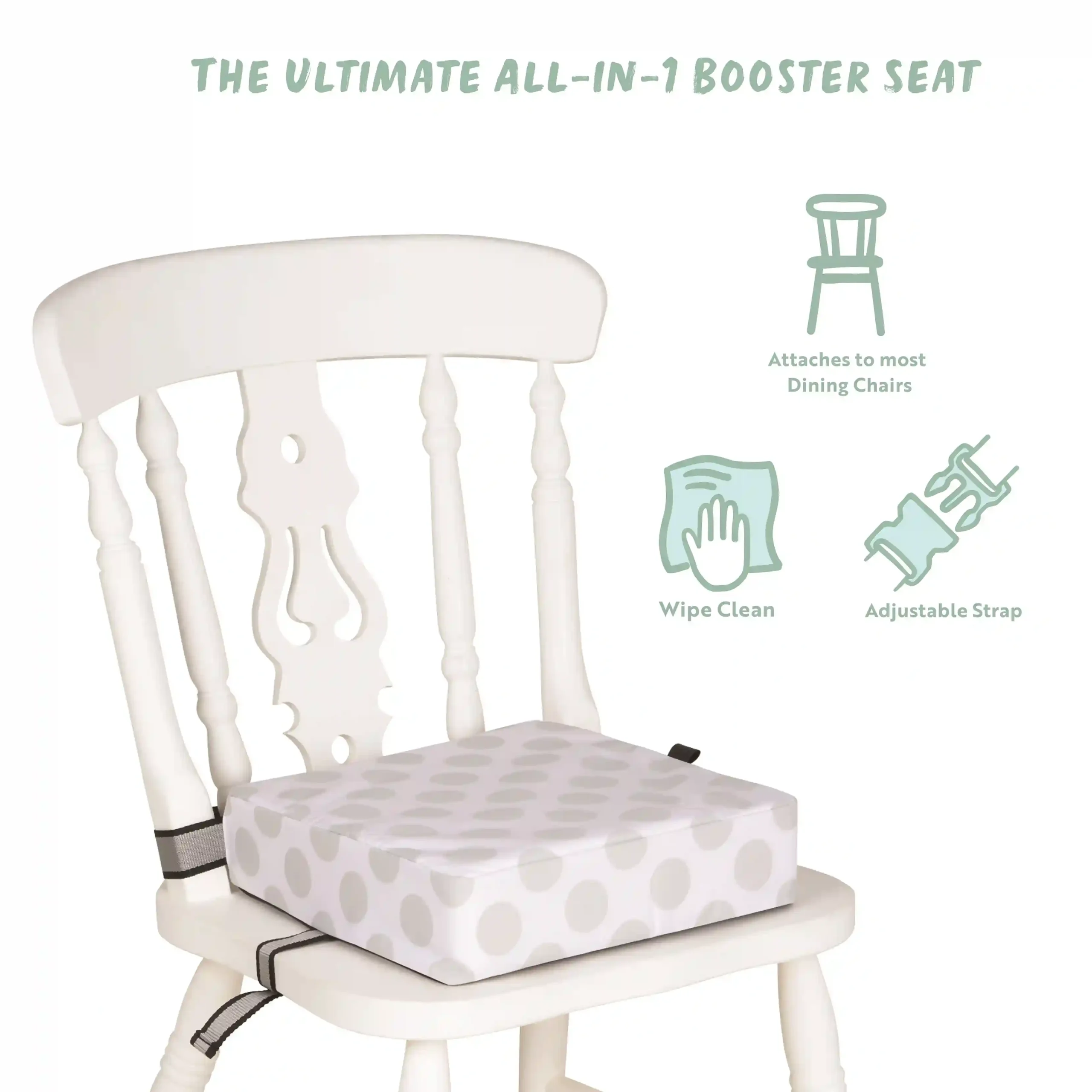 Kids Booster Cushion - Grey Spots - Image 3