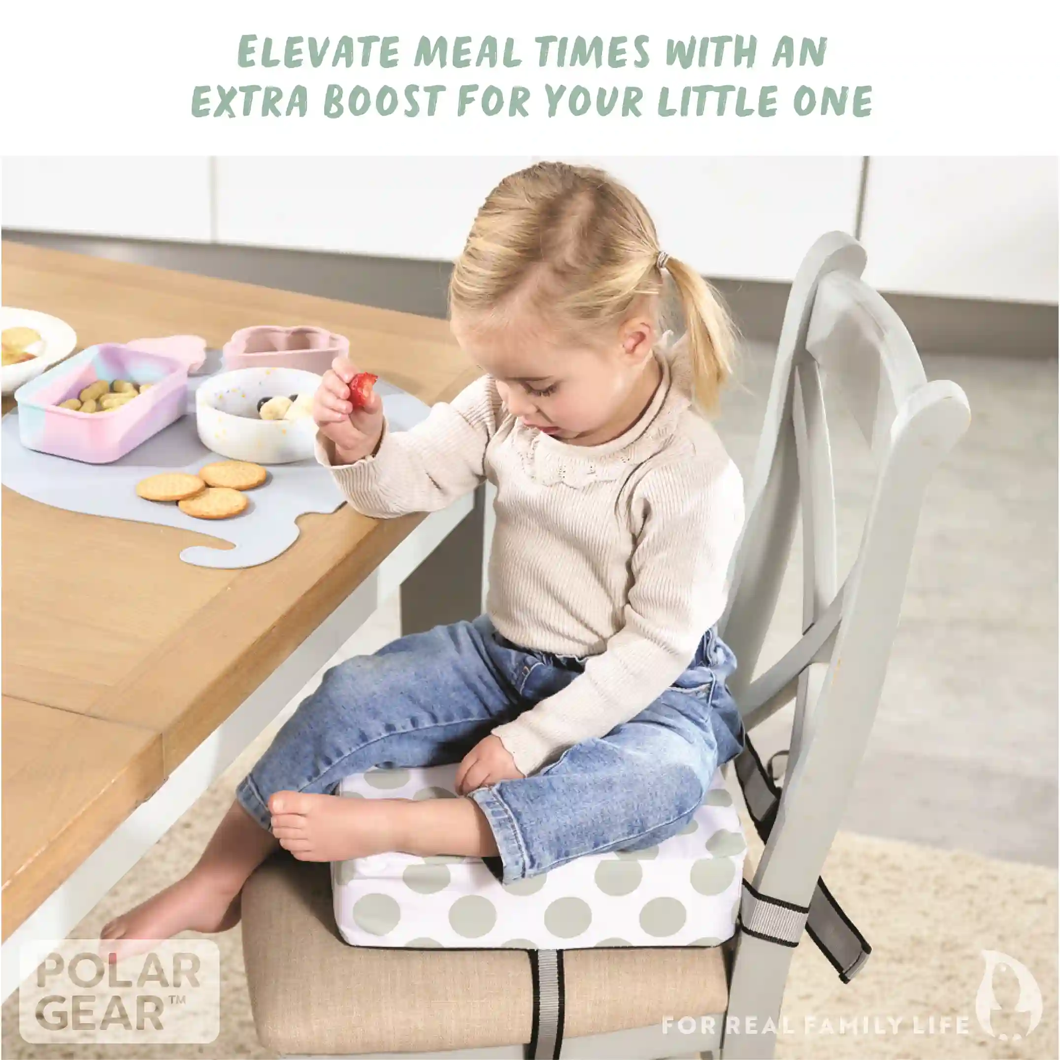 Kids Booster Cushion - Grey Spots - Image 8