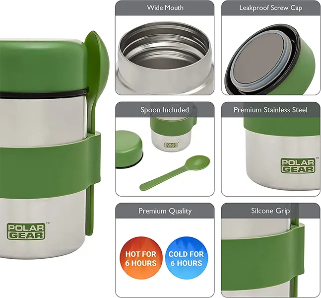Stainless Steel Food Flask with Spoon