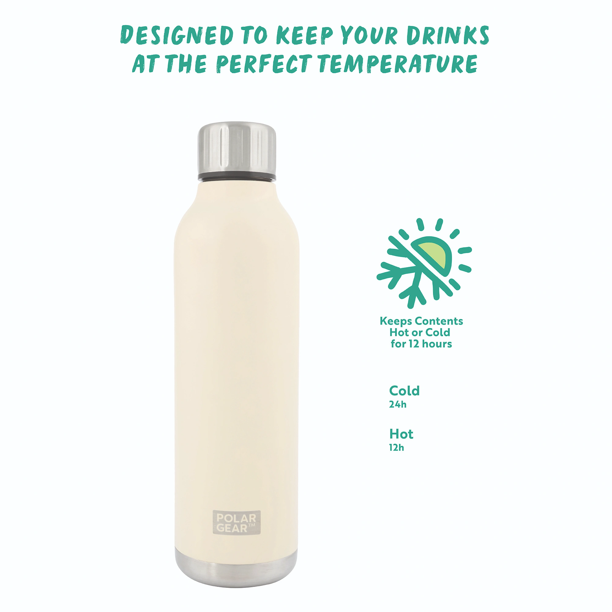 Hydra Flow Stainless Steel Insulated Bottle 500ml-Cream - Image 3