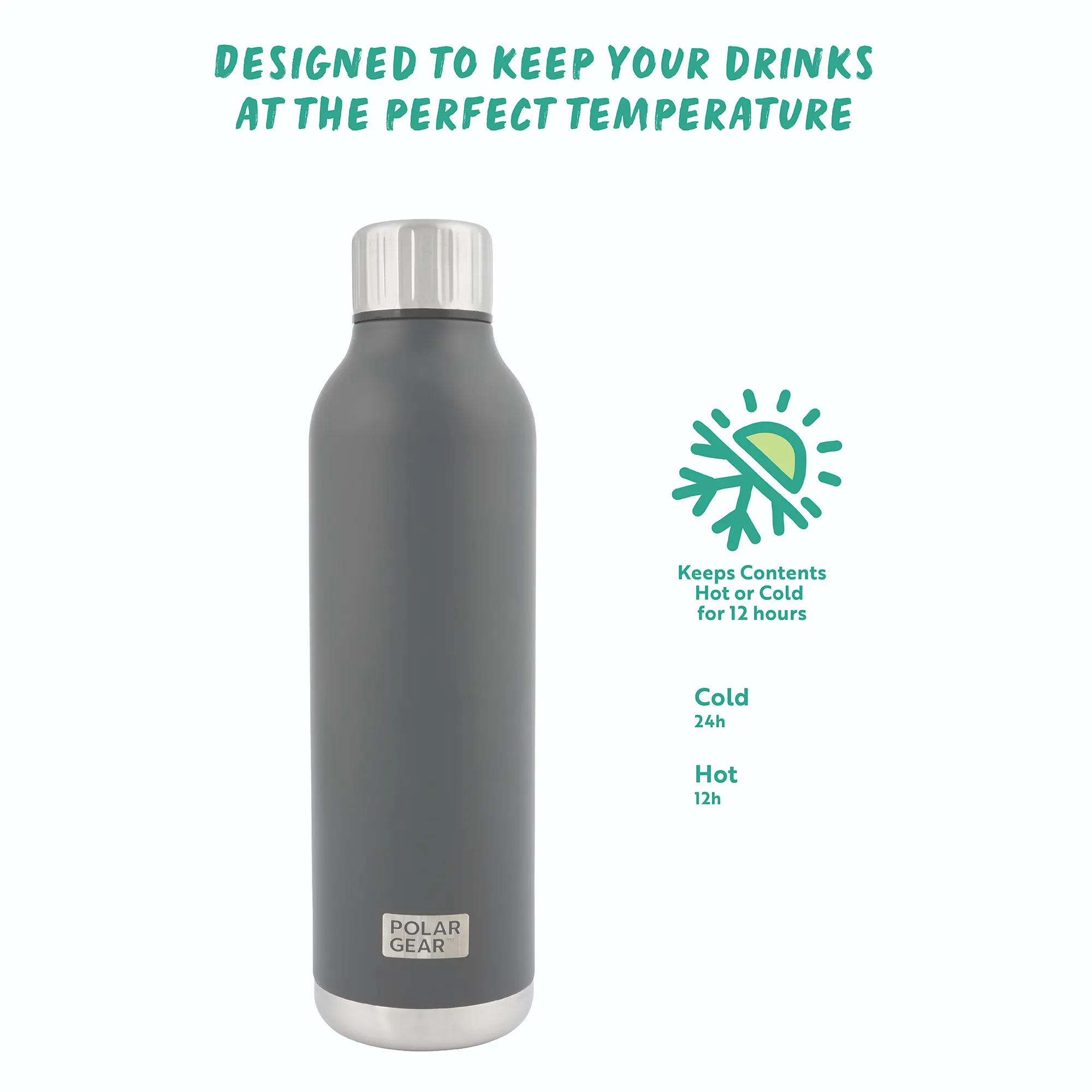 Hydra Flow Stainless Steel Insulated Bottle 500ml - Graphite - Image 3
