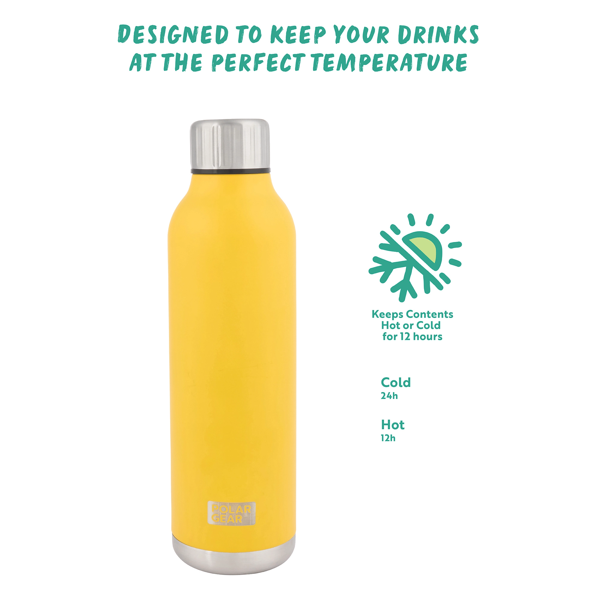 Hydra Flow Stainless Steel Insulated Bottle 500ml-Yellow - Image 3