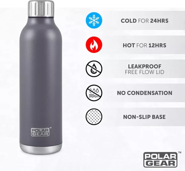 Polar Gear Hydra Flow Stainless Steel Insulated Bottle no condensation
