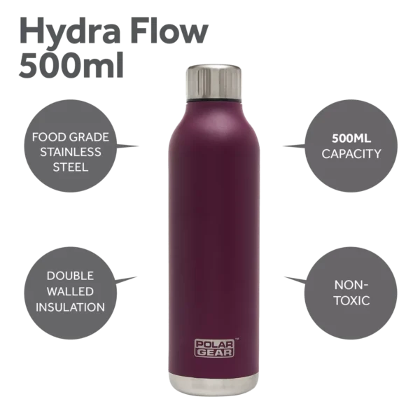 Polar Gear Hydra Flow Stainless Steel Insulated Bottle keep your drink up to 12 hours hot or 24 hours cold
