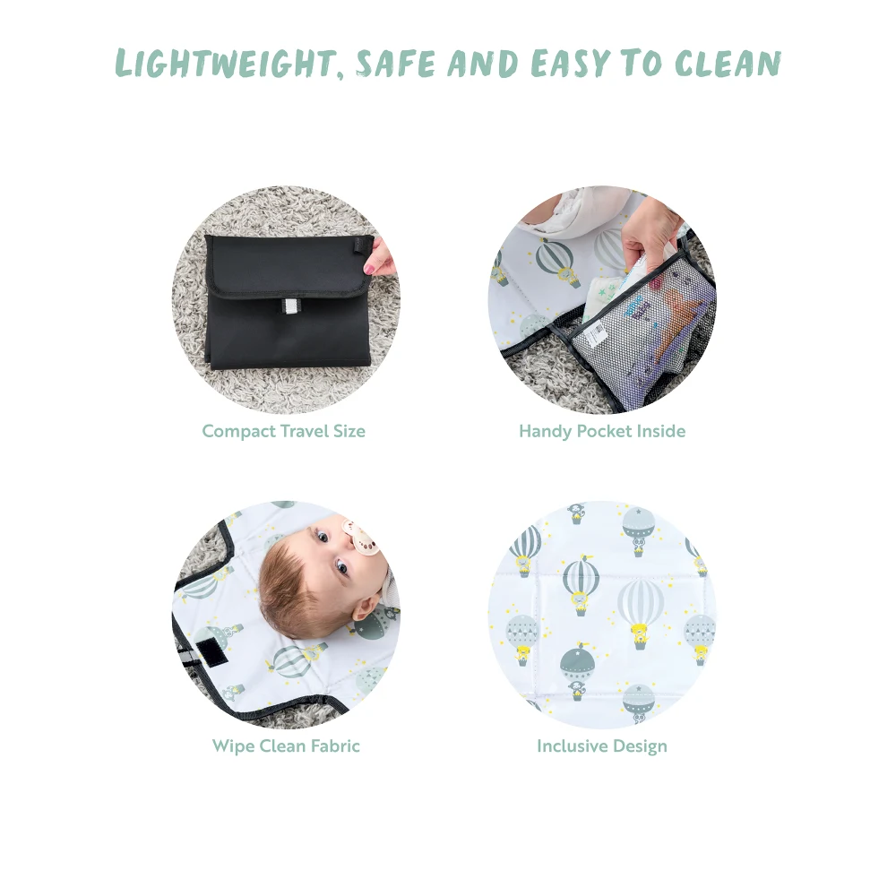 Baby Travel Changing Mat - Balloons - Image 7
