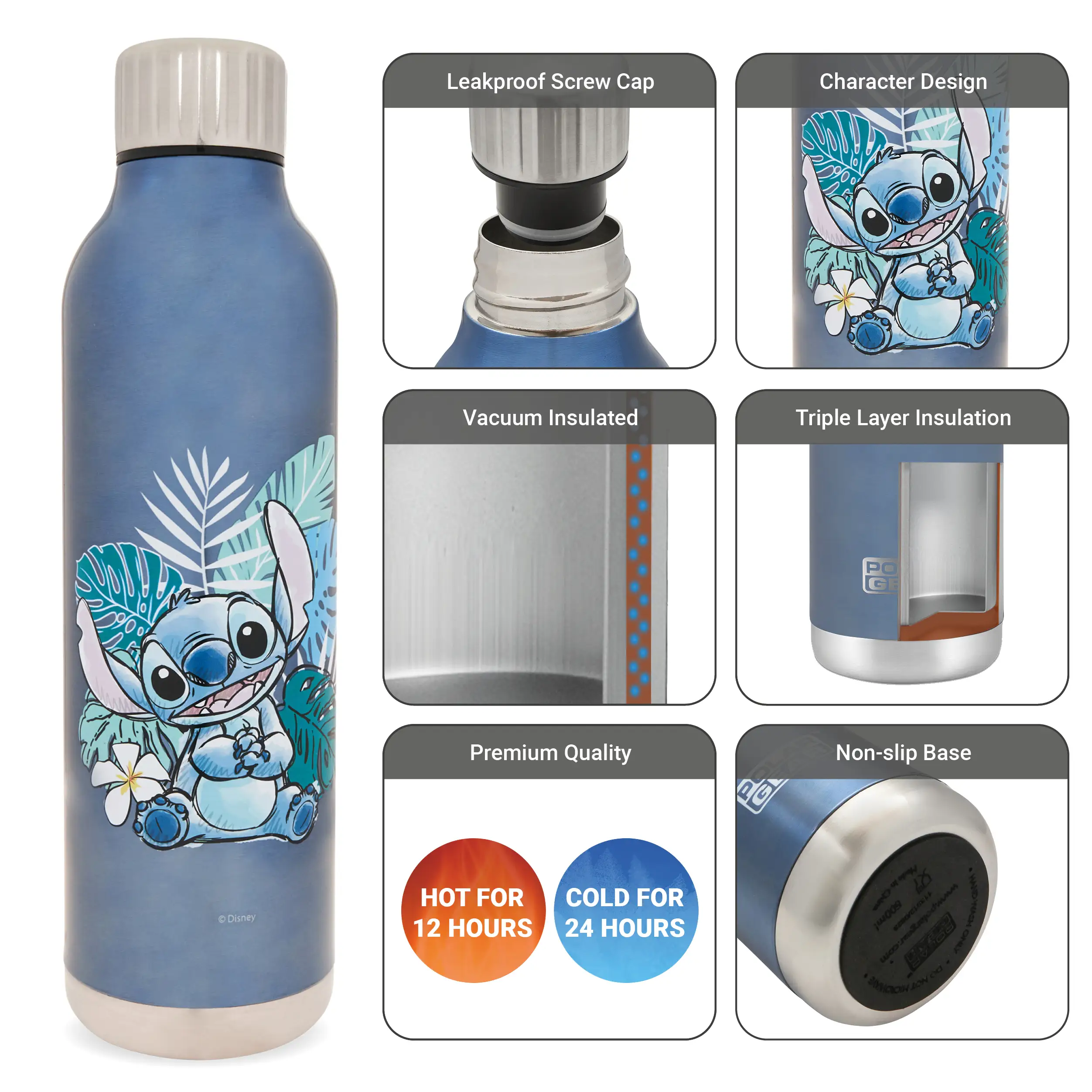Stitch insulated bottle keep your drink 12 hours hot and 24 hours cold