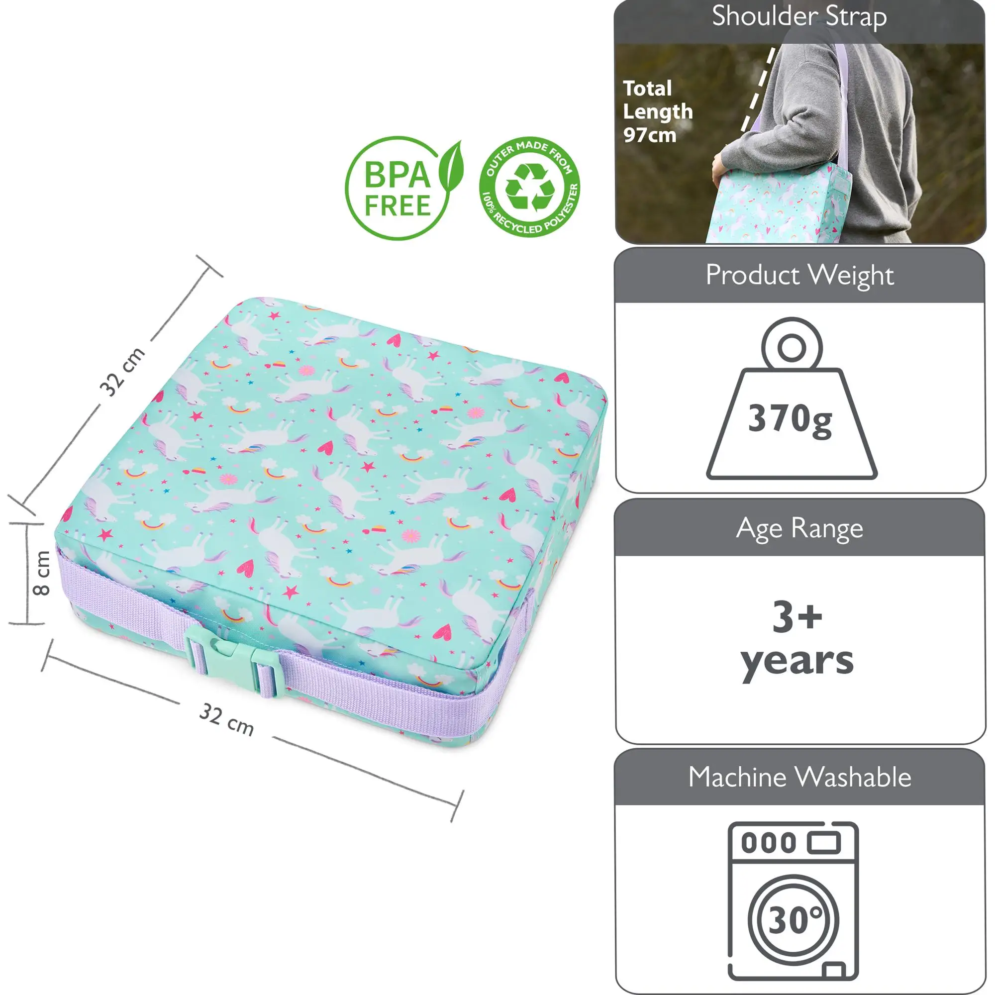 Polar Gear Super lightweight Baby Unicorn Washable Booster Cushion