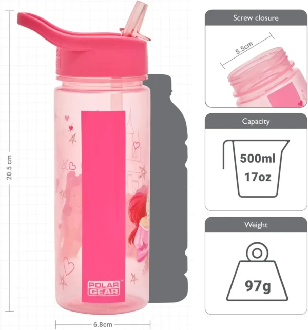 Disney Princess 500ml Personalise Yourself Sticker Water Bottle is super lightweight, perfect for put it into their lunch bag