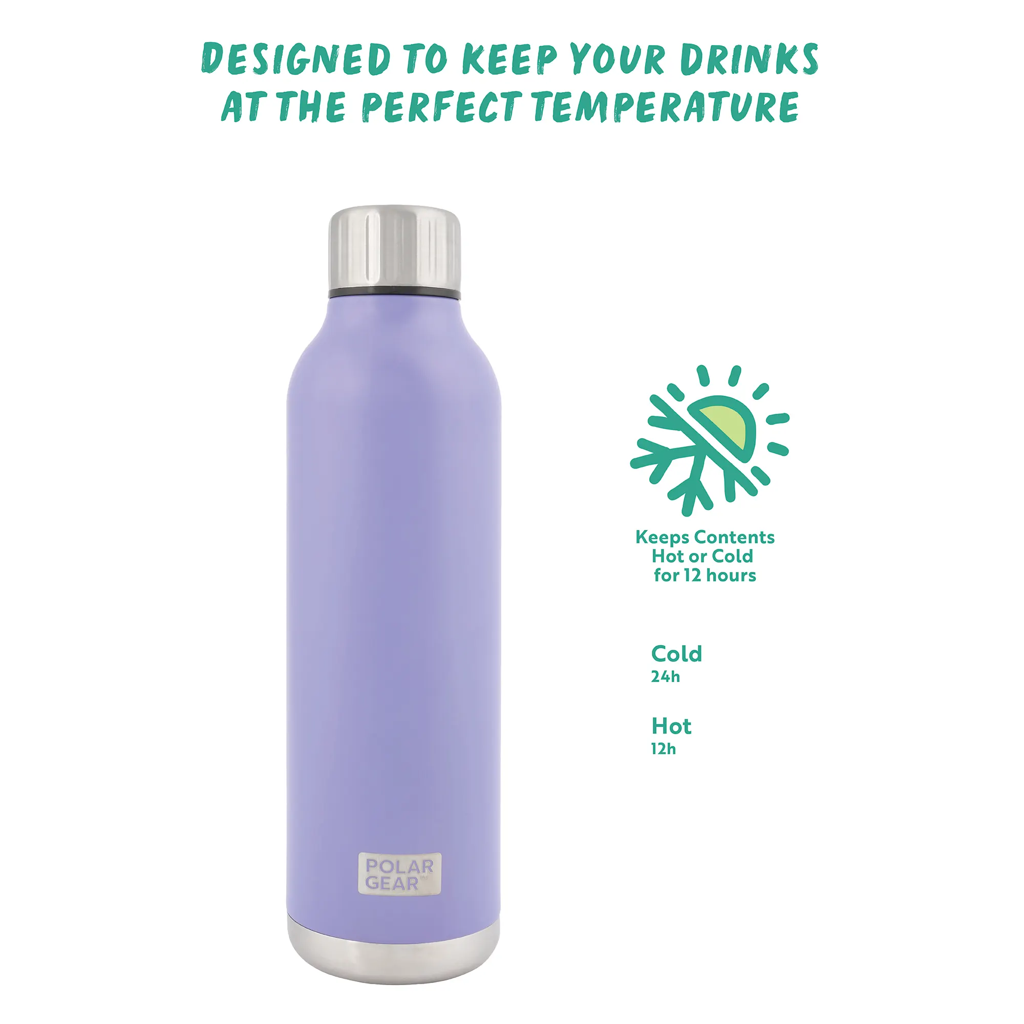 Hydra Flow Stainless Steel Insulated Bottle 500ml - Heather - Image 3