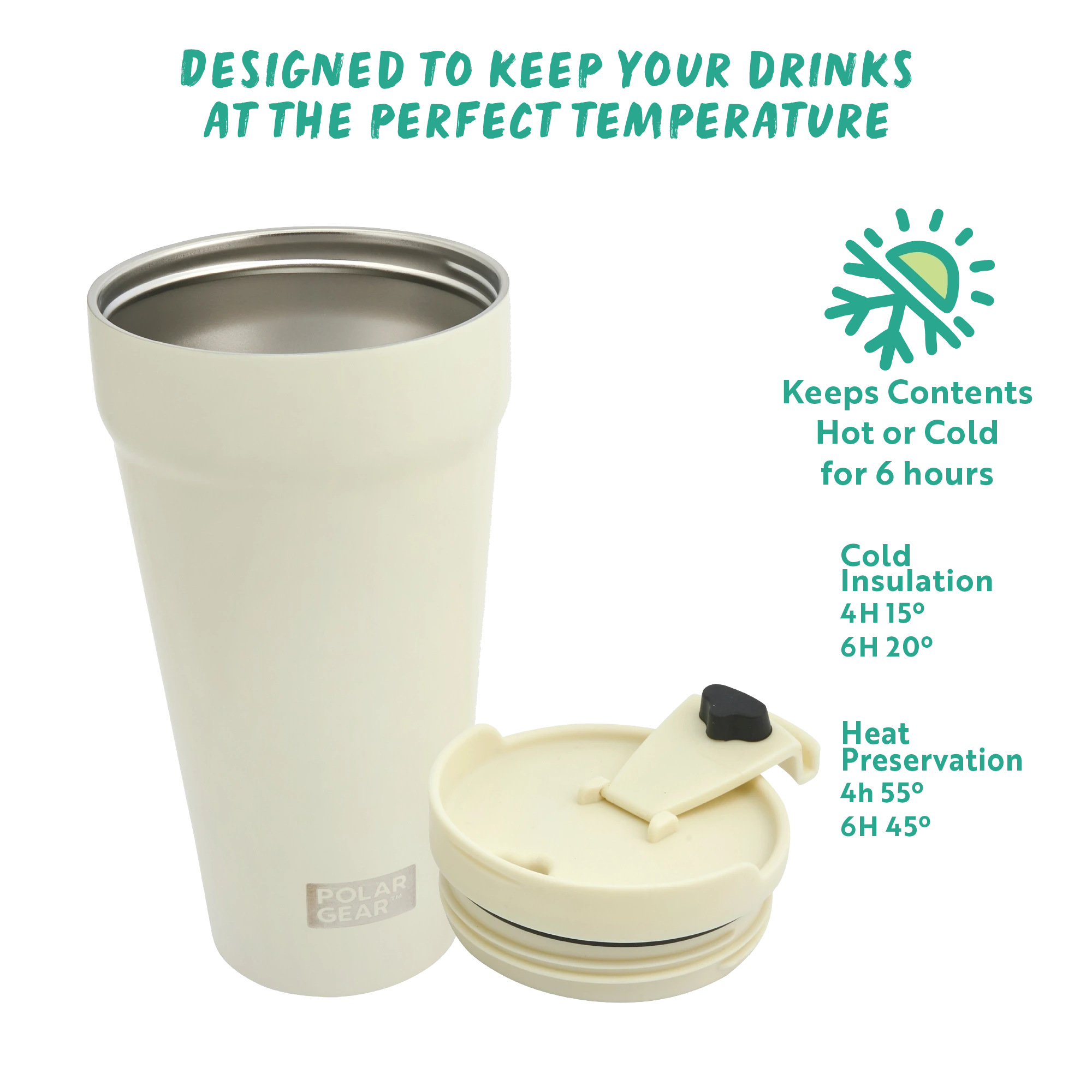 Reusable Coffee Cup 470ml - Cream - Image 4