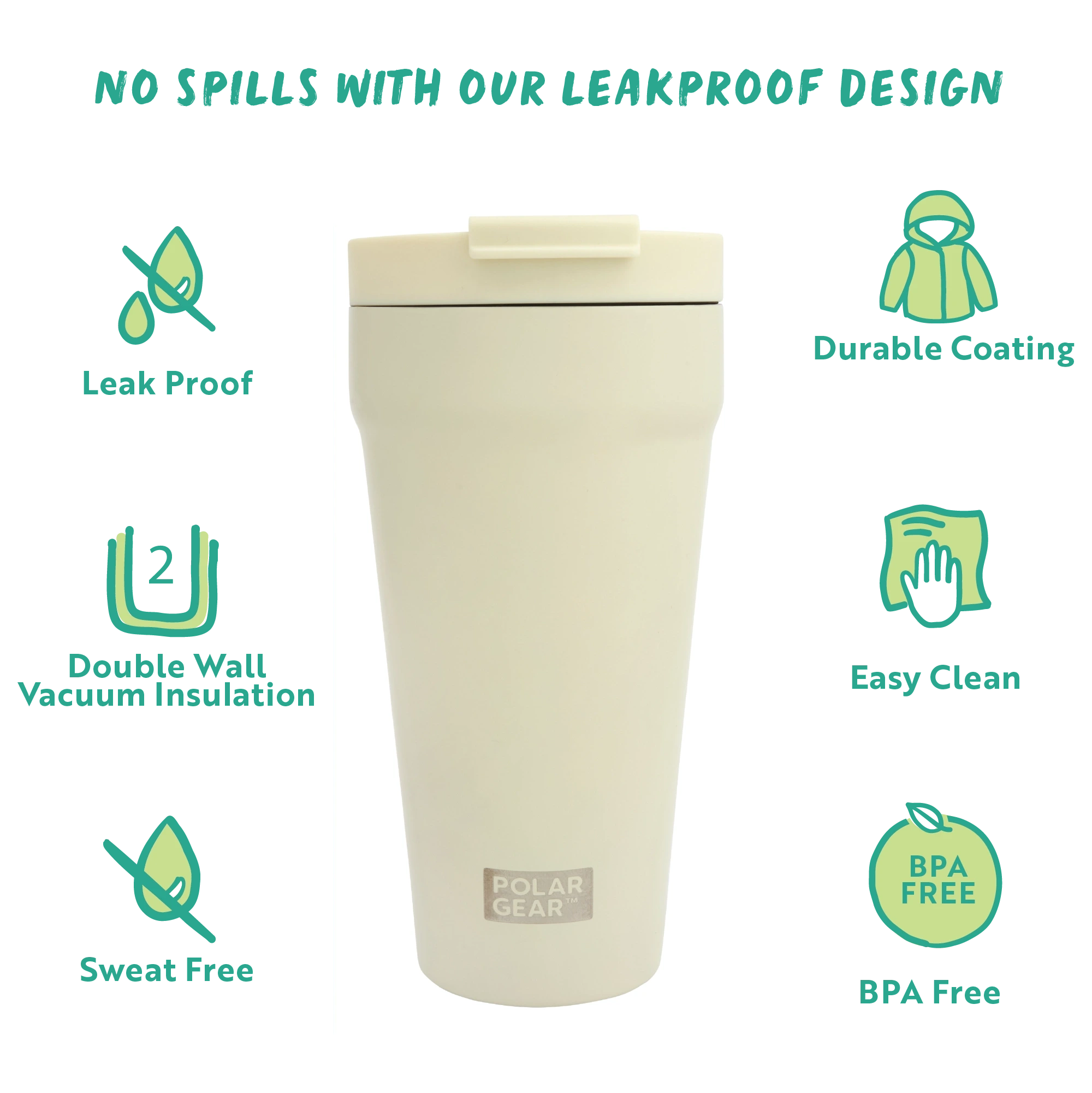 Reusable Coffee Cup 470ml - Cream - Image 5