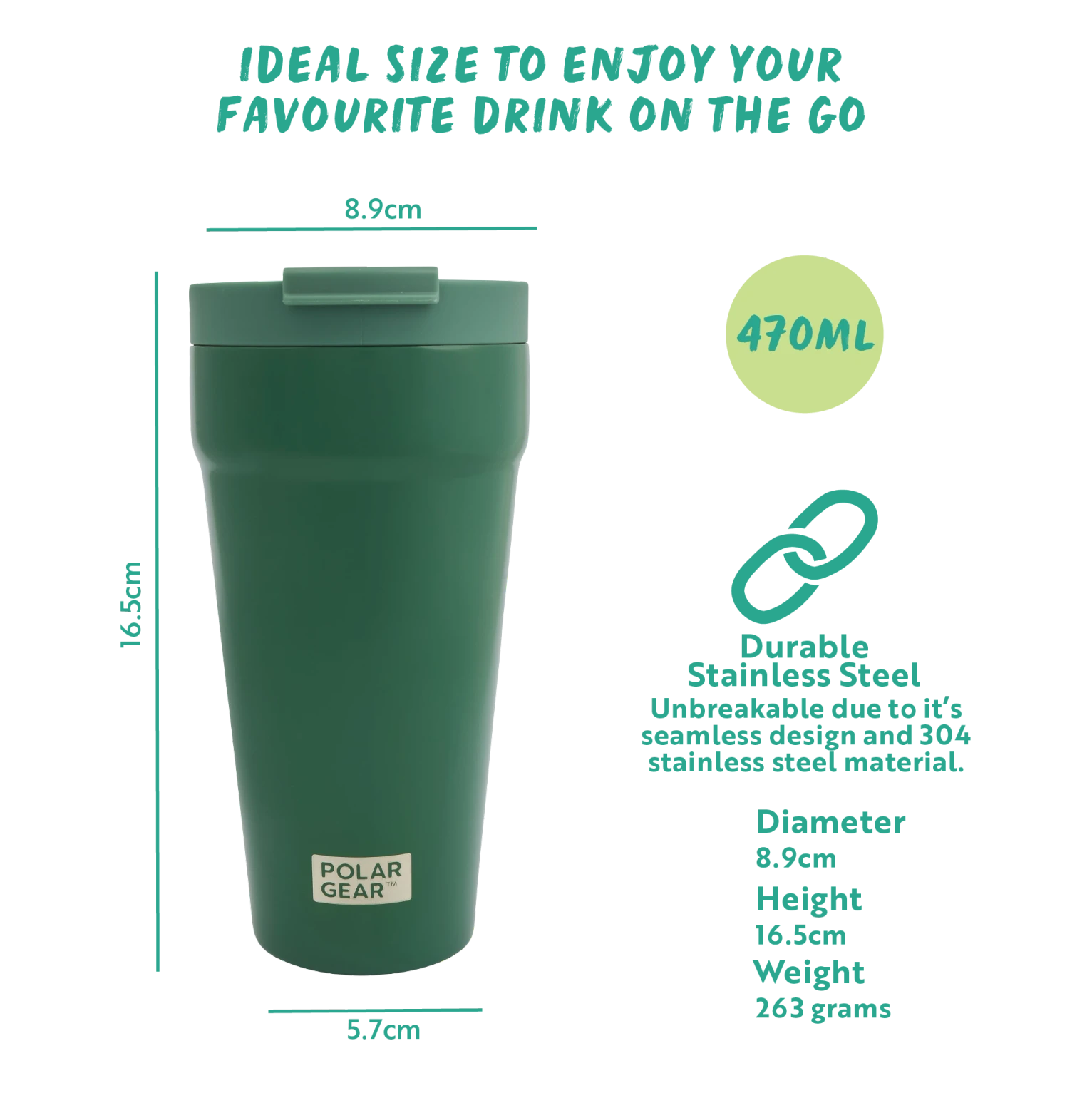 Grande Coffee Tumbler 470ml - Forest - Image 3