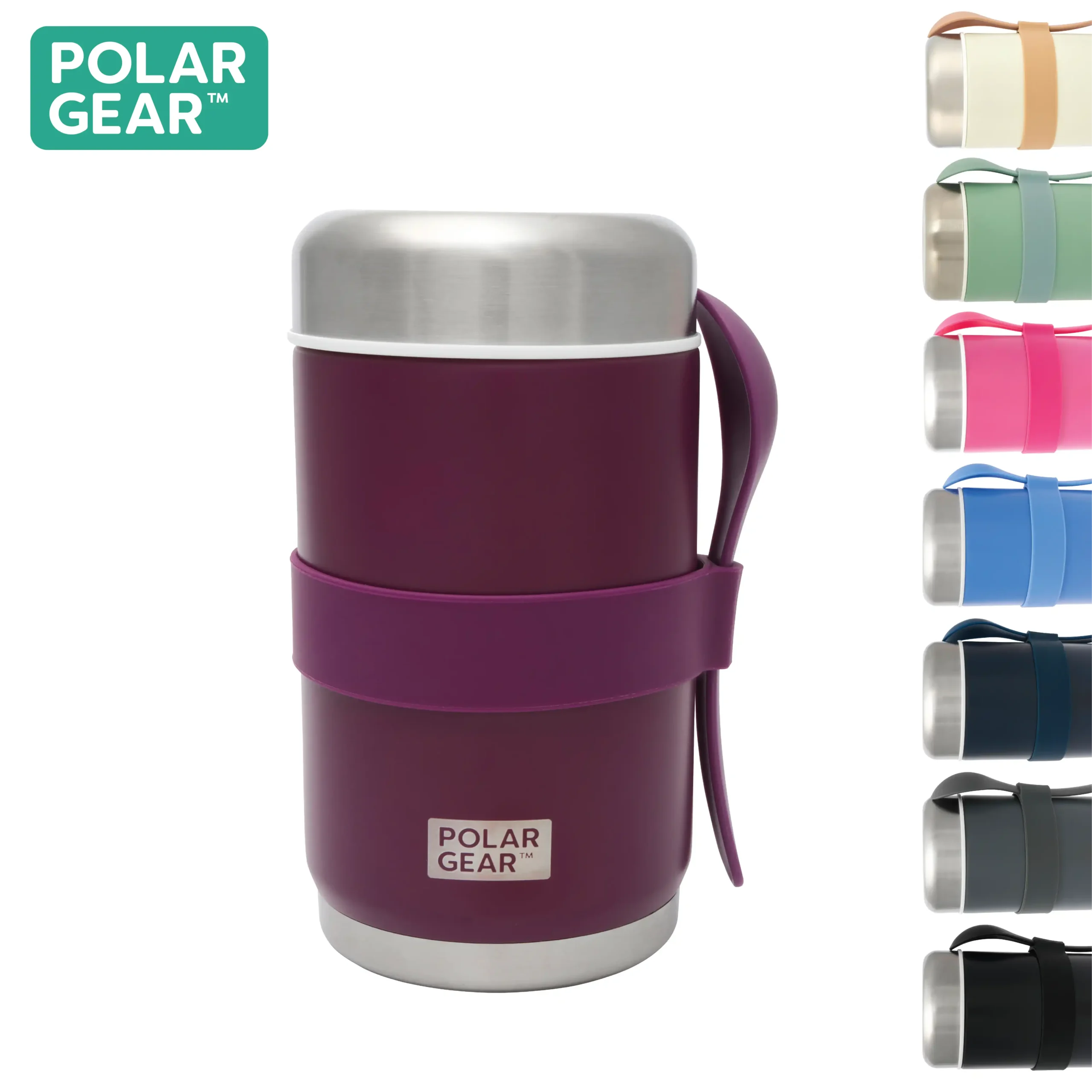 Stainless Steel Food Flask With Spoon 520ml - Grape