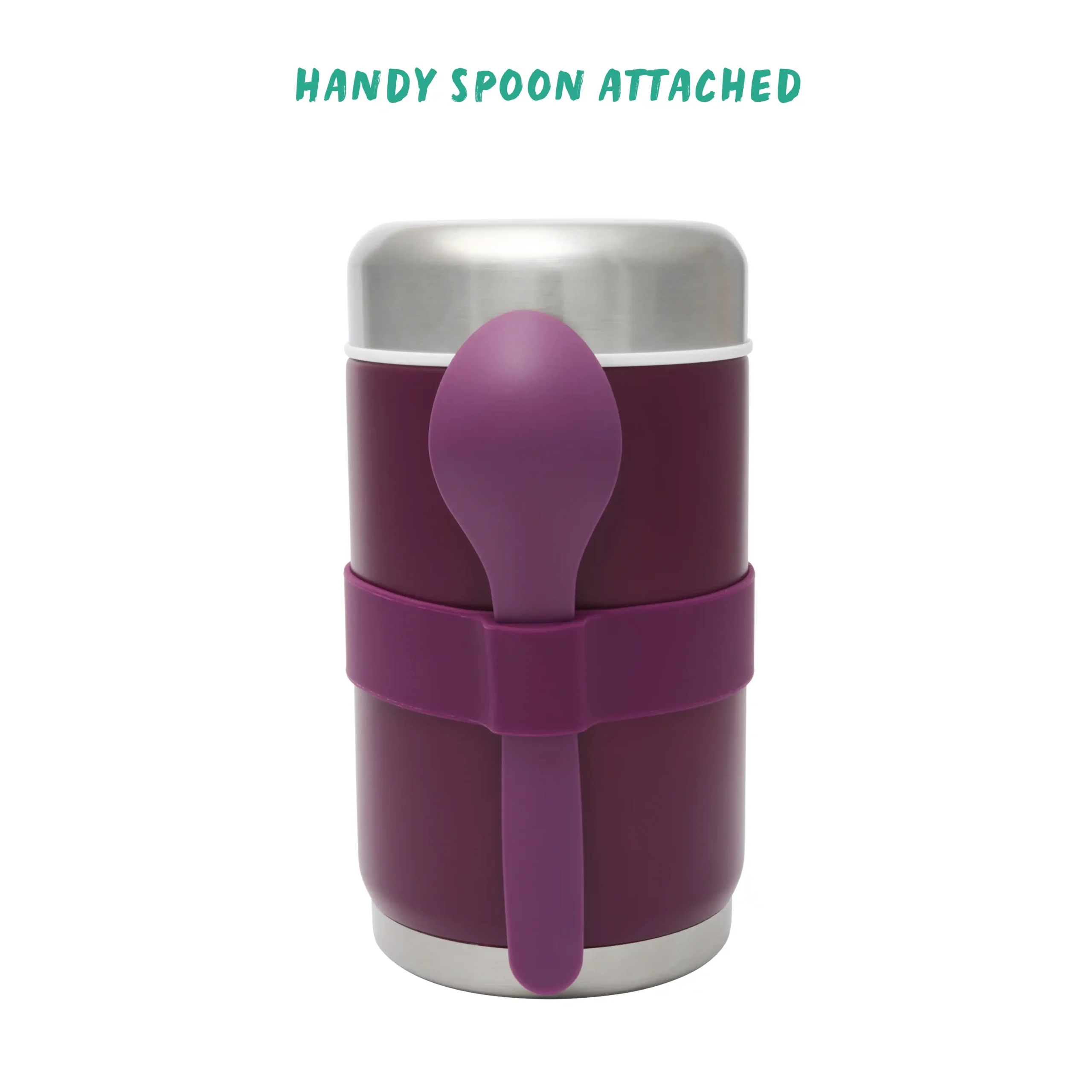Stainless Steel Food Flask With Spoon 520ml - Grape - Image 6