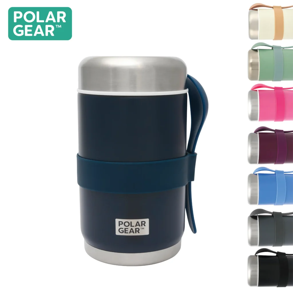 Stainless Steel Food Flask With Spoon 520ml - Indigo