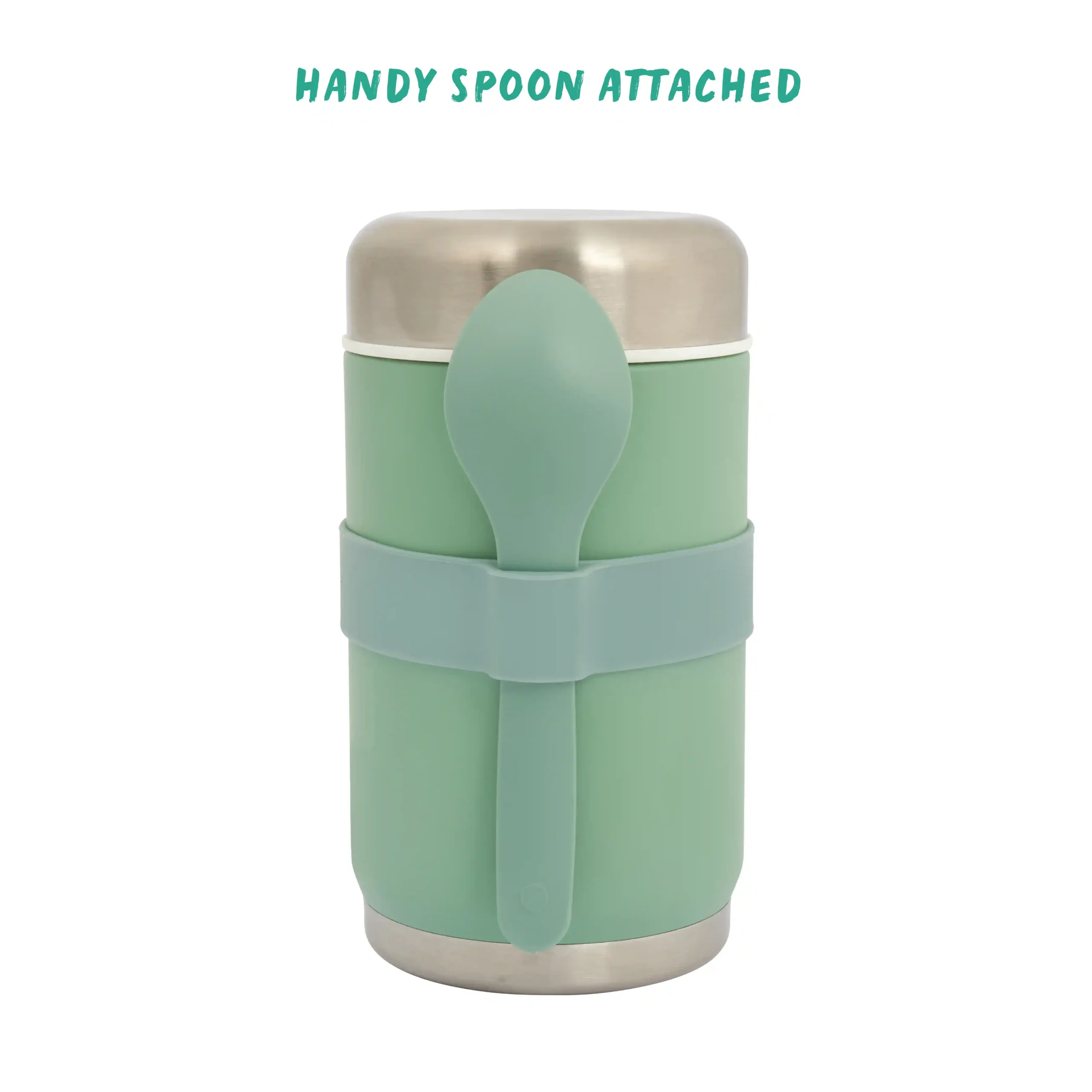 Stainless Steel Food Flask With Spoon 520ml - EU Green - Image 6