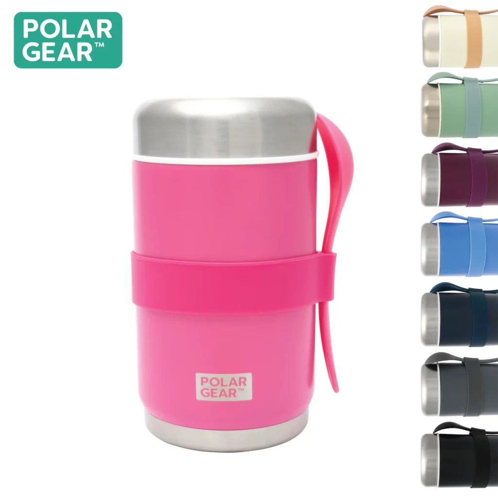 Stainless Steel Food Flask With Spoon 520ml - Rose
