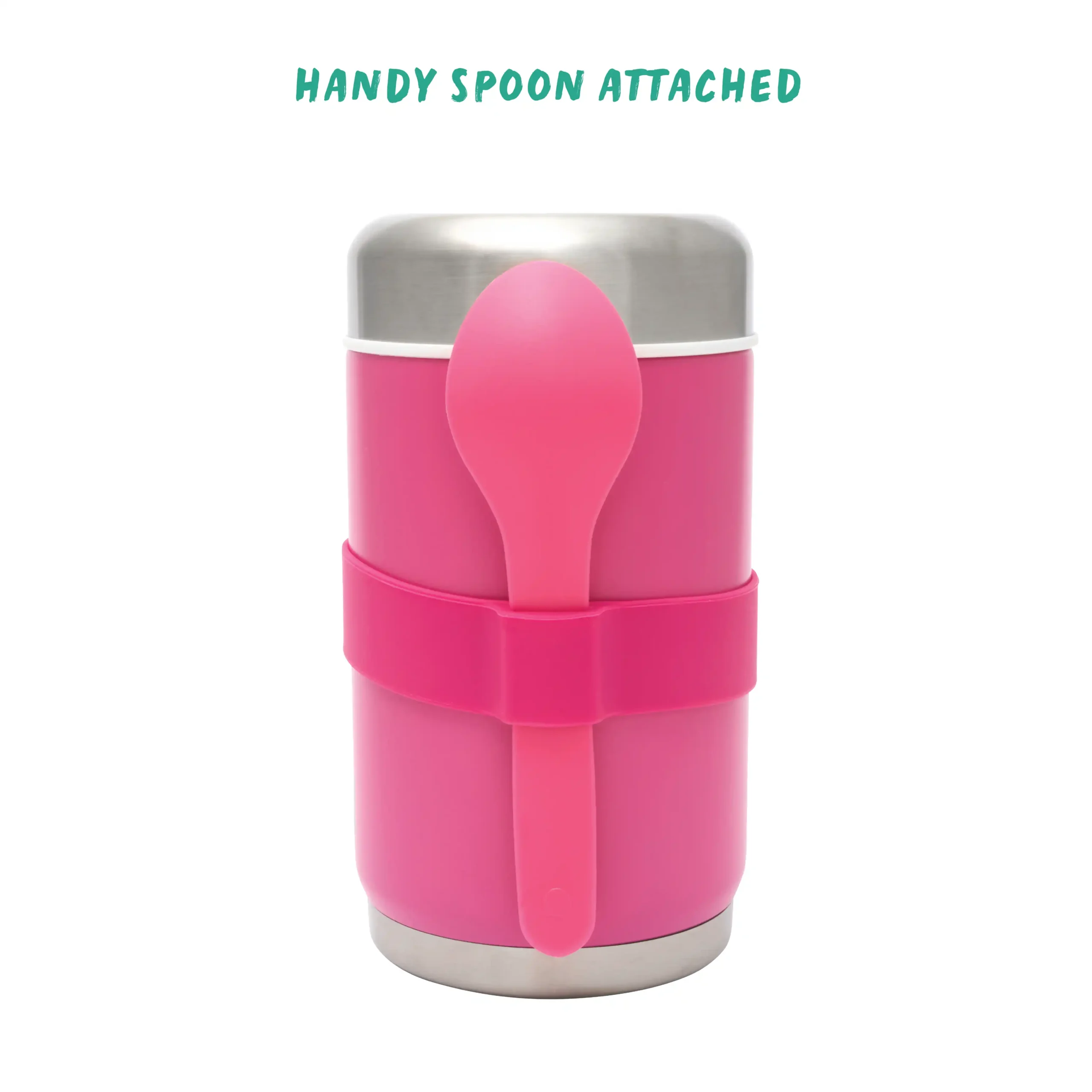Stainless Steel Food Flask With Spoon 520ml - Rose - Image 6