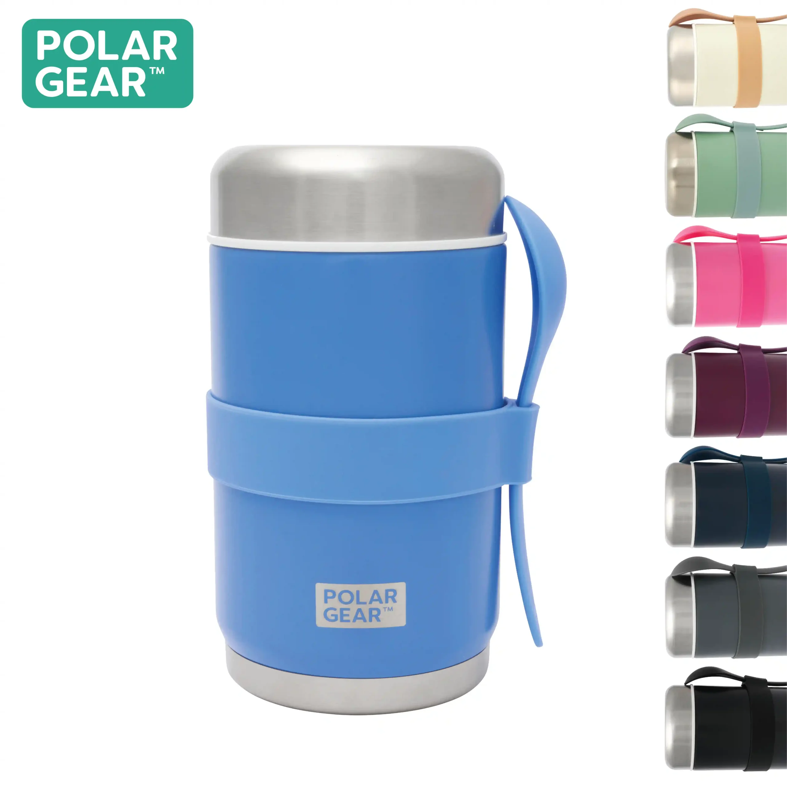 Stainless Steel Food Flask With Spoon 520ml - CO Blue