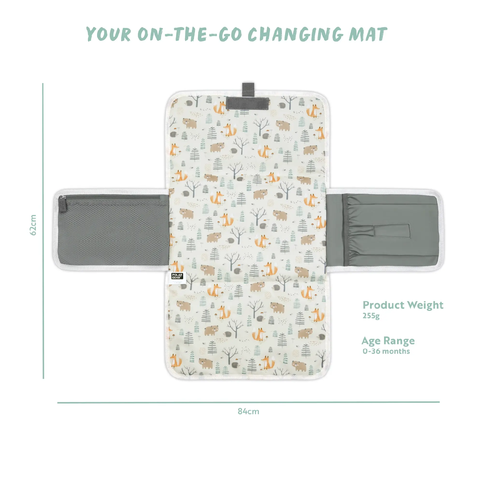 Baby Travel Changing Mat - Forest Friends - Image 3