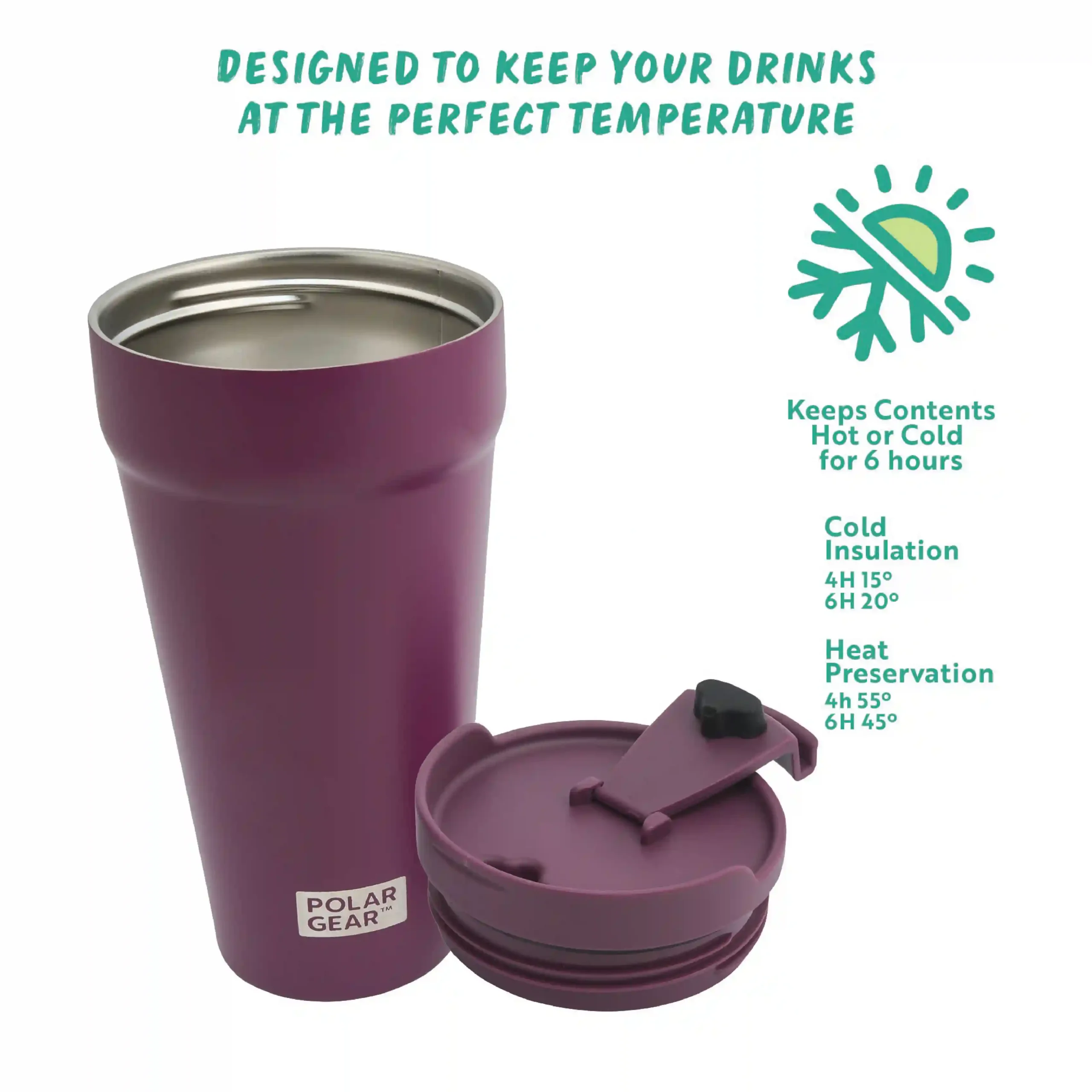 Reusable Coffee Tumbler 470ml - Grape - Image 5