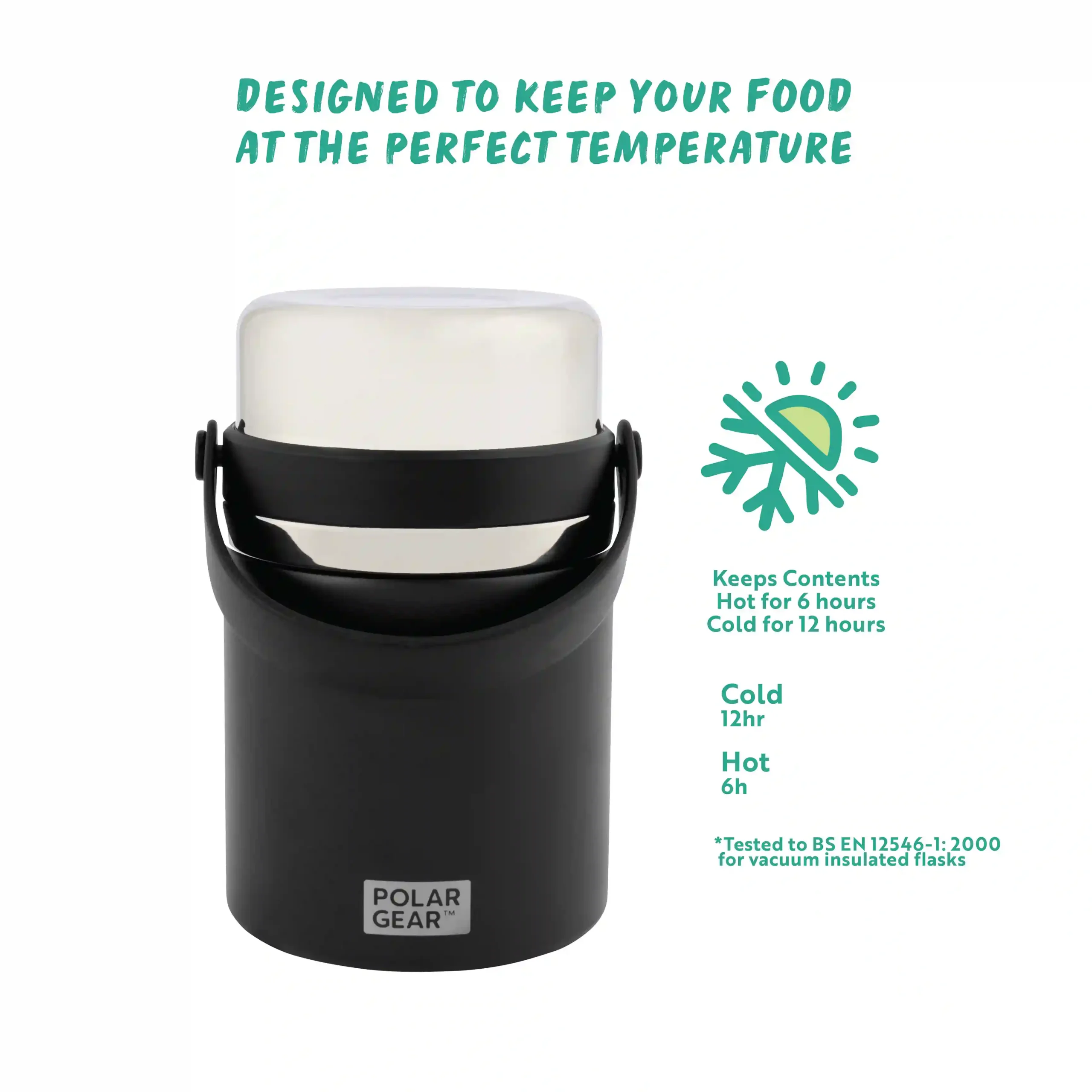 Insulated Food Flask With Spoon 600ml - Black - Image 4
