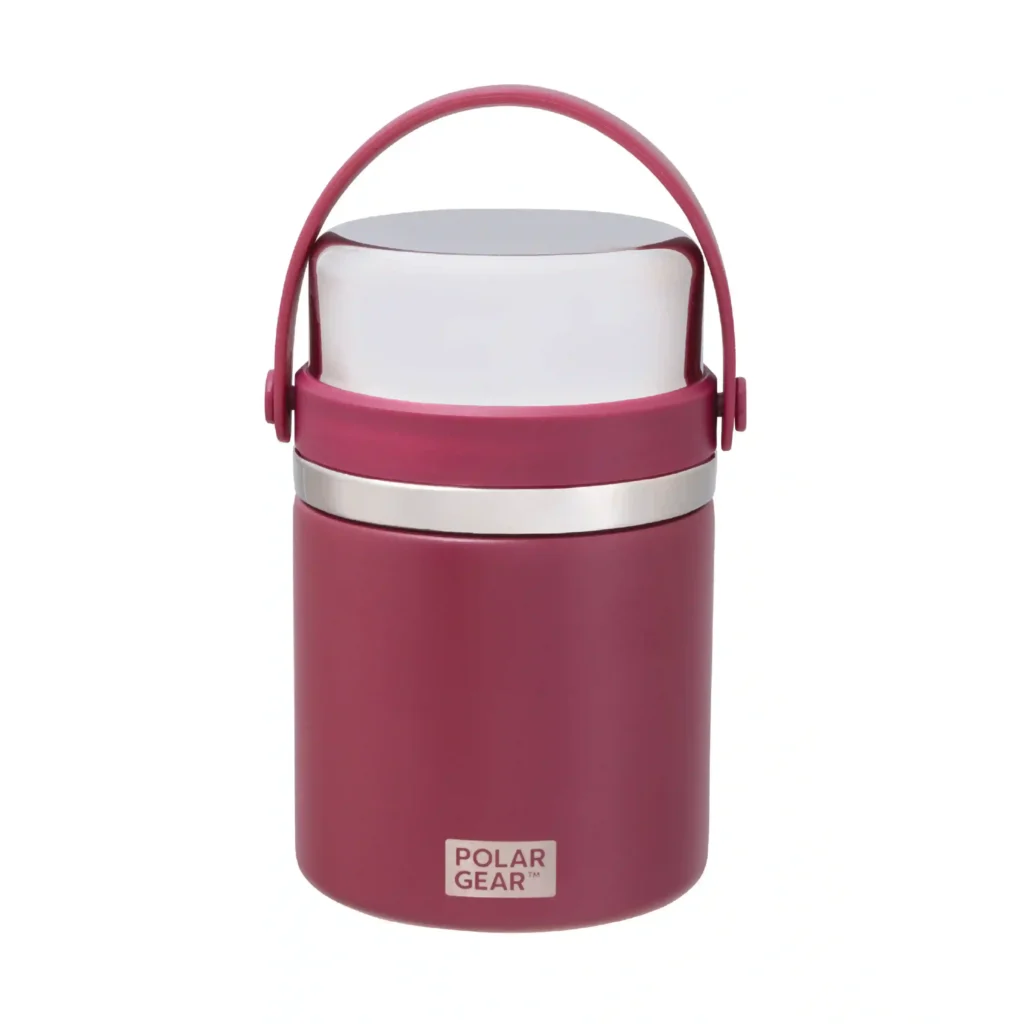 Insulated Food Flask With Spoon 600ml - Wine