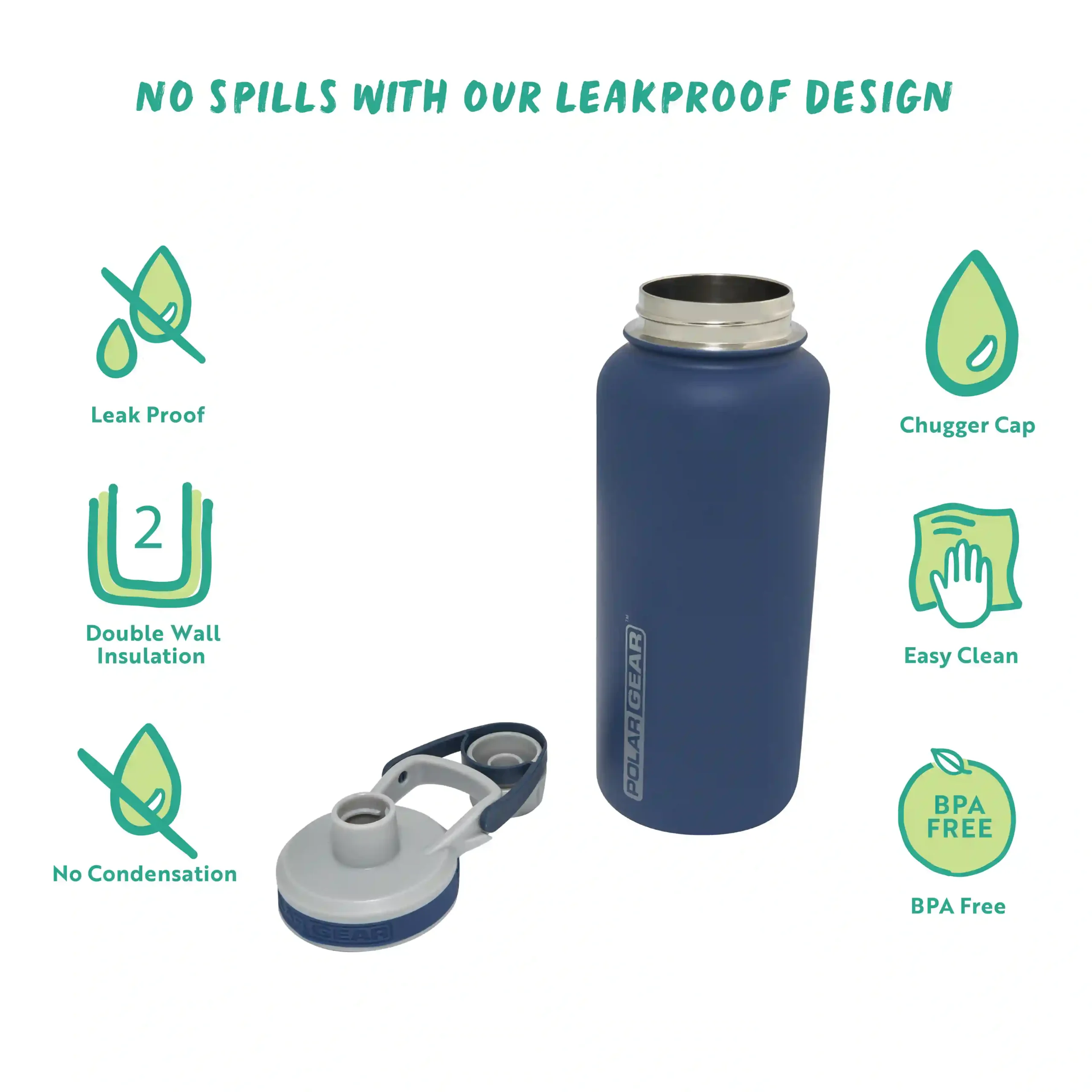 Hydra Explorer Insulated Water Bottle 1L- Indigo - Image 3