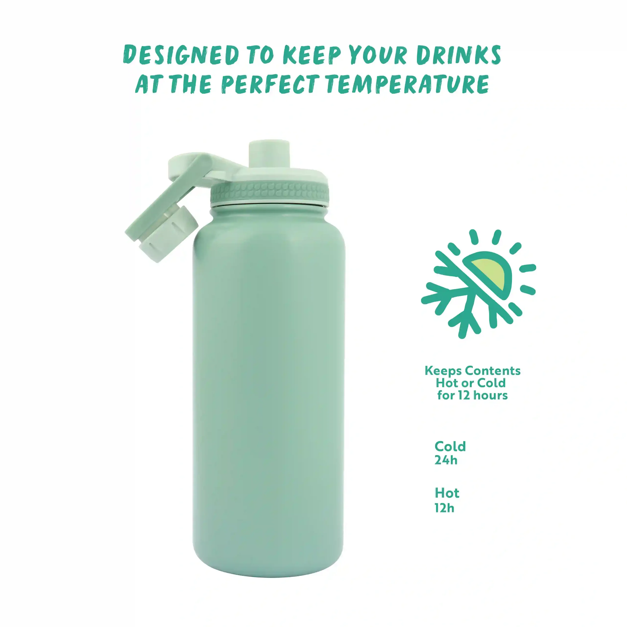 Hydra Explorer Insulated Water Bottle 1L - EU Green - Image 5