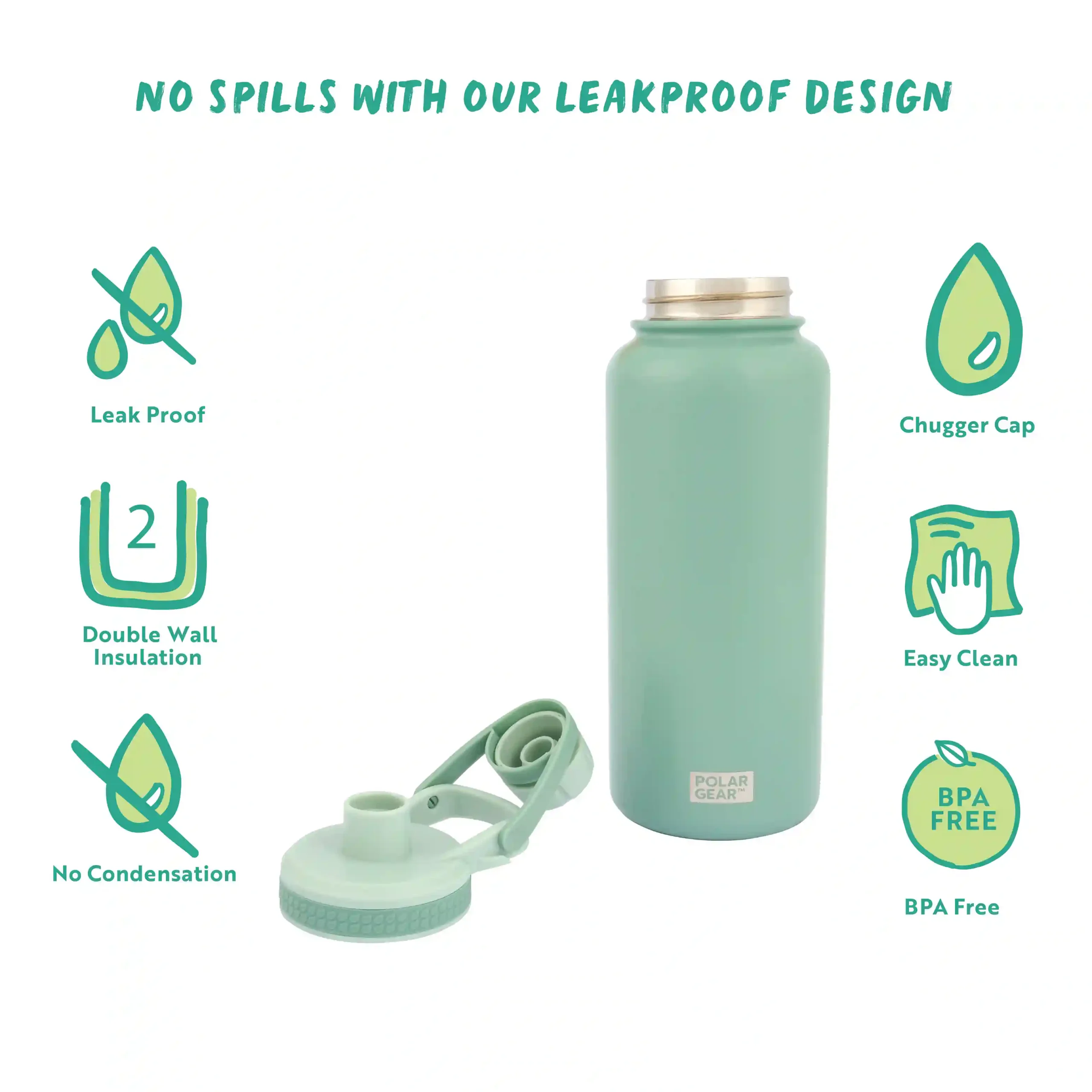 Hydra Explorer Insulated Water Bottle 1L - EU Green - Image 4