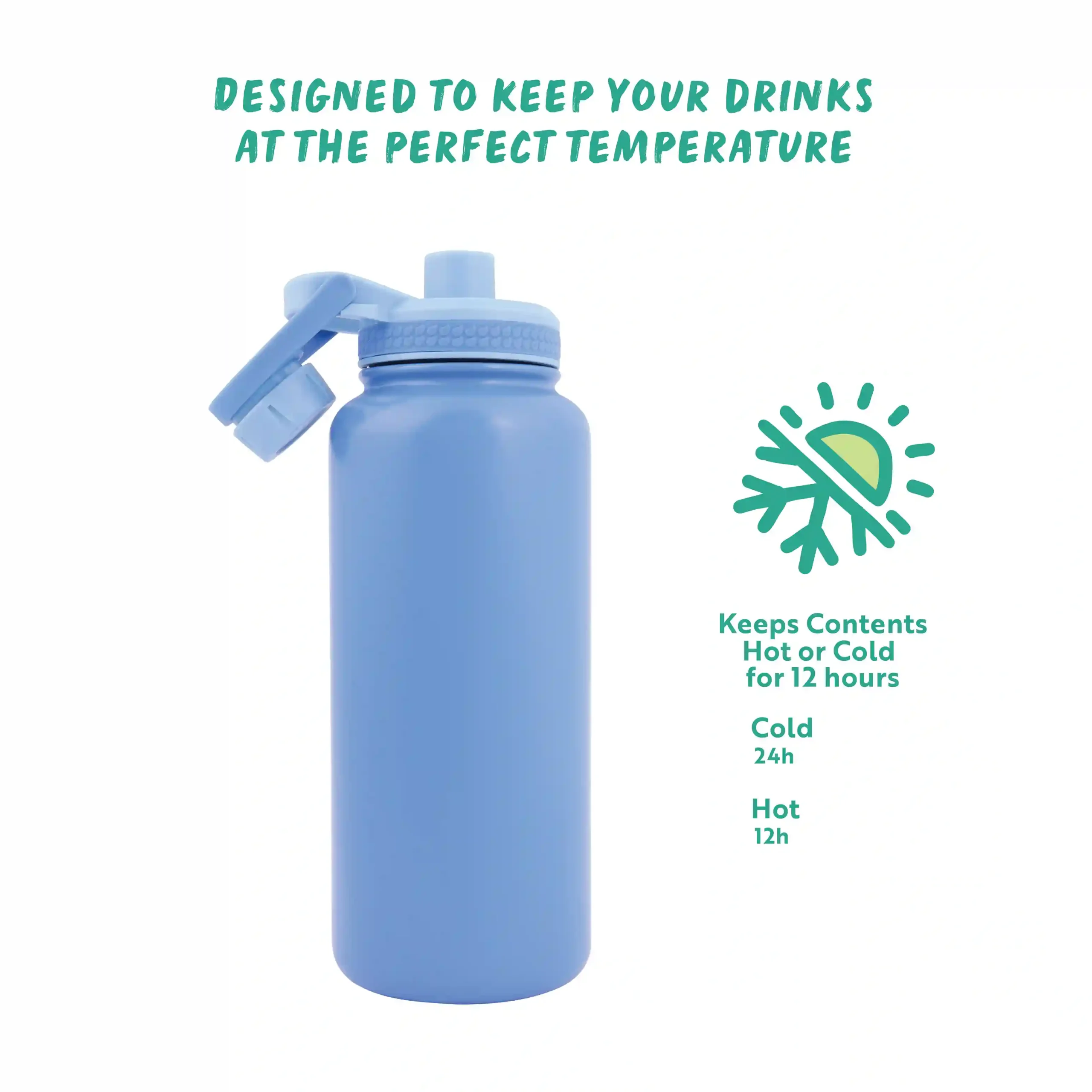Hydra Explorer Insulated Water Bottle 1L - Co Blue - Image 4