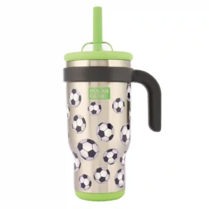 Hydra Curve Insulated Tumbler With Straw 520ml - Football
