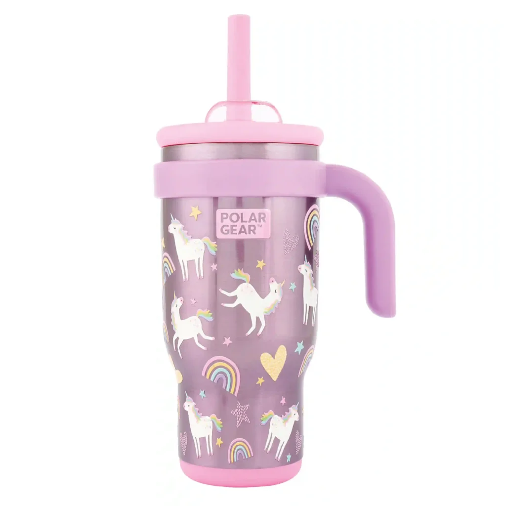 Hydra Curve Insulated Tumbler With Straw 520ml - Unicorn