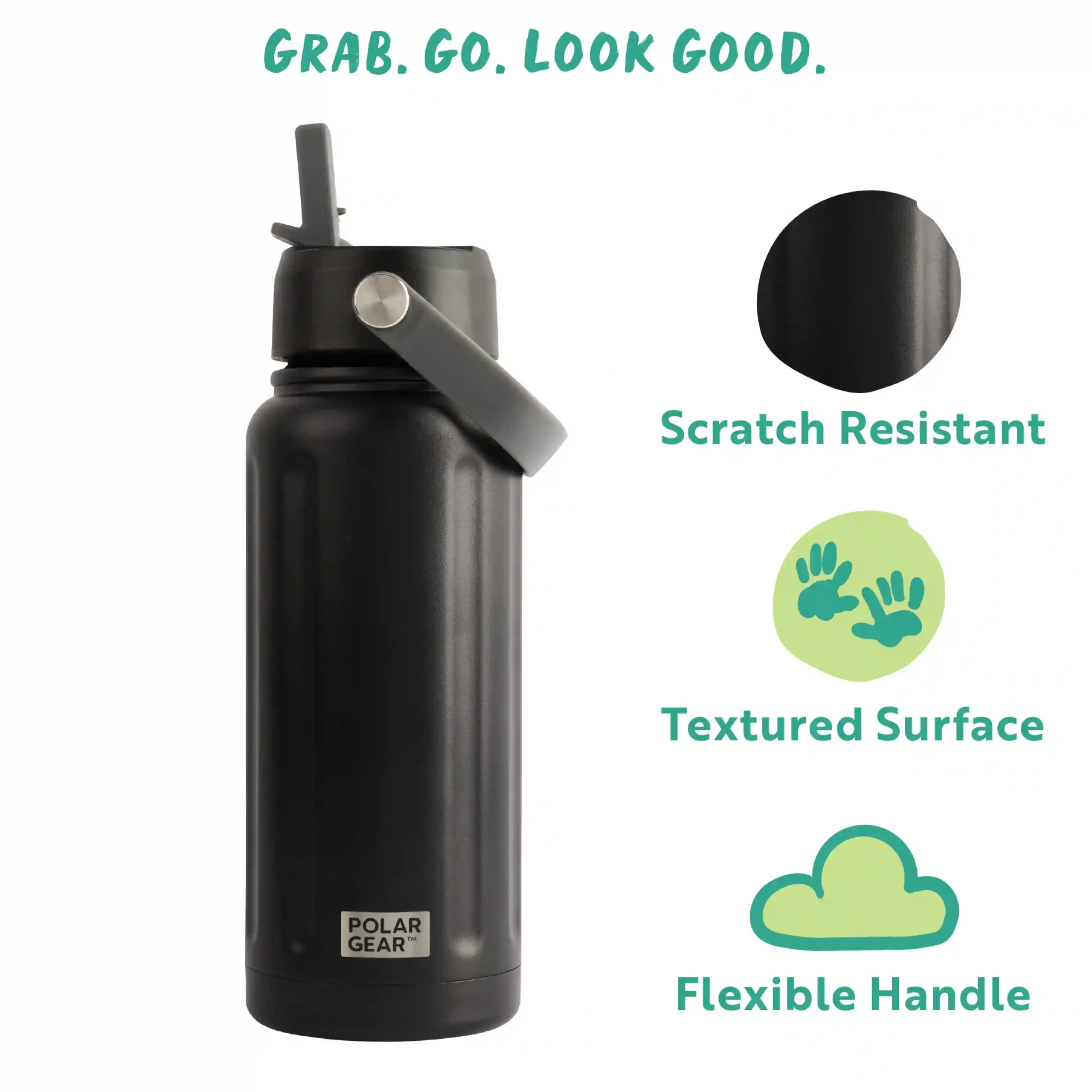 Hydra Wave Insulated Water Bottle 740ml - Black - Image 5