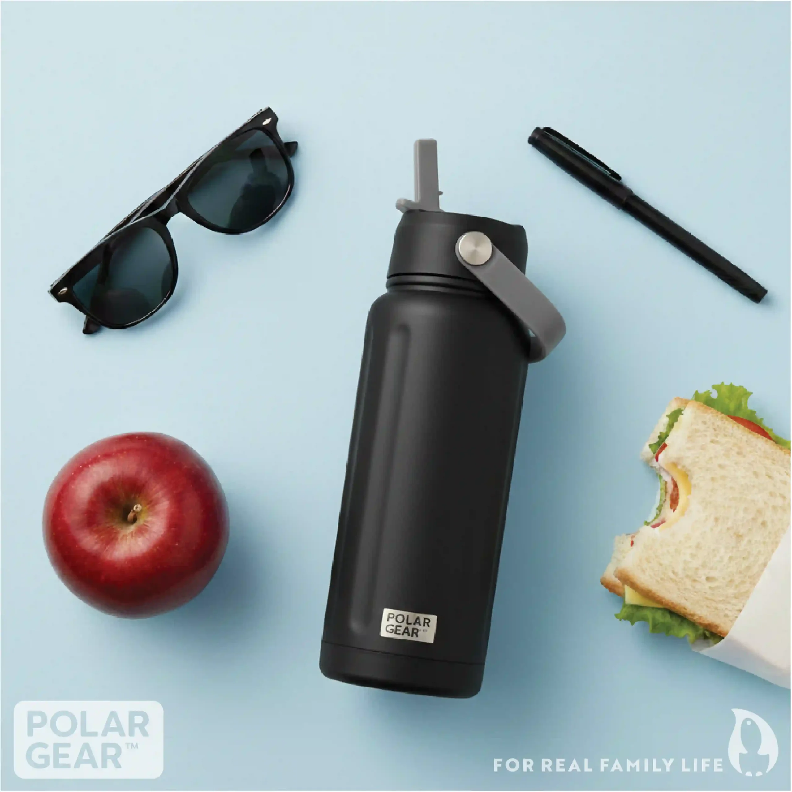 Hydra Wave Insulated Water Bottle 740ml - Black - Image 8