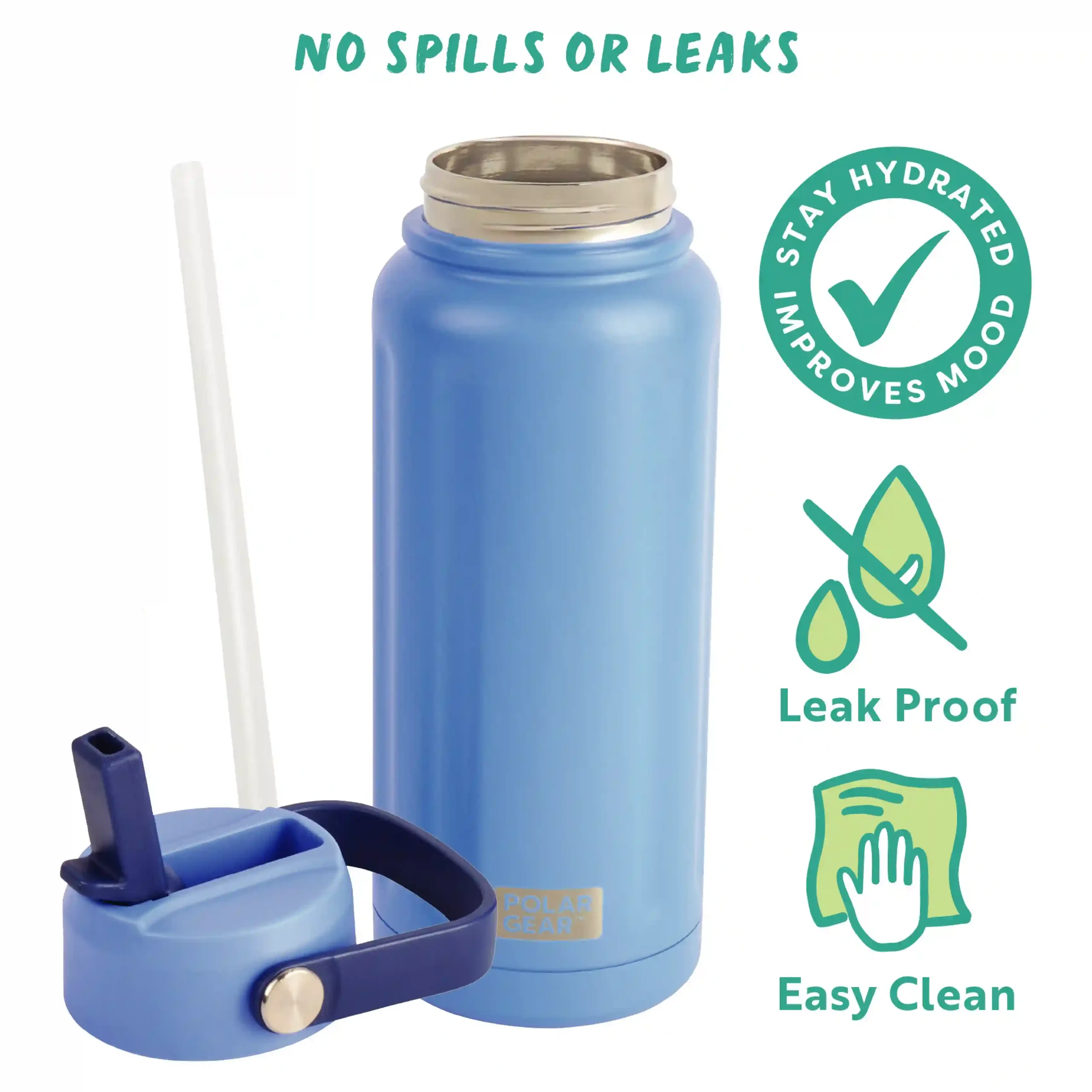 Hydra Wave Insulated Water Bottle 740ml - CO Blue - Image 3