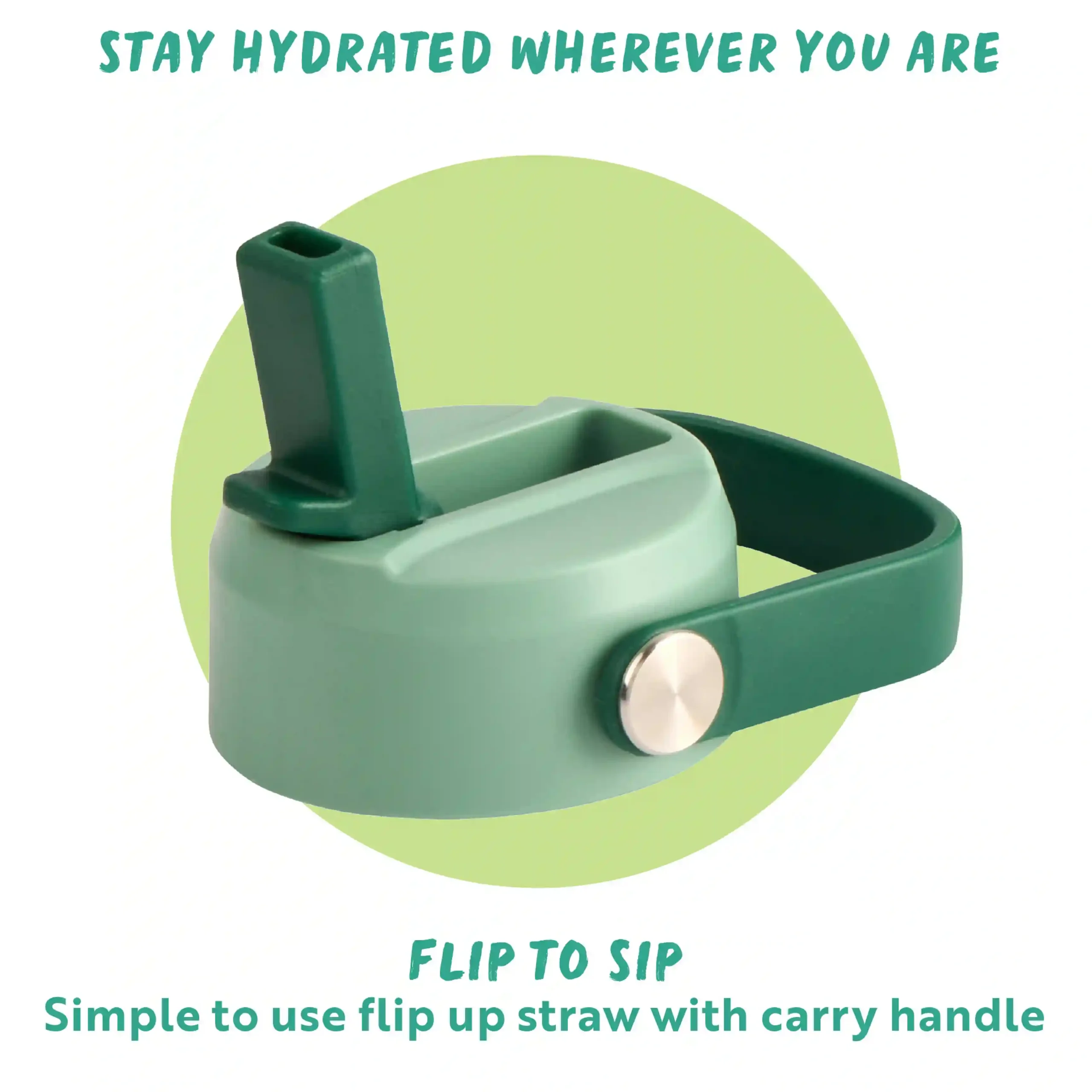 Hydra Wave Insulated Water Bottle 740ml - Eucalyptus Green - Image 6