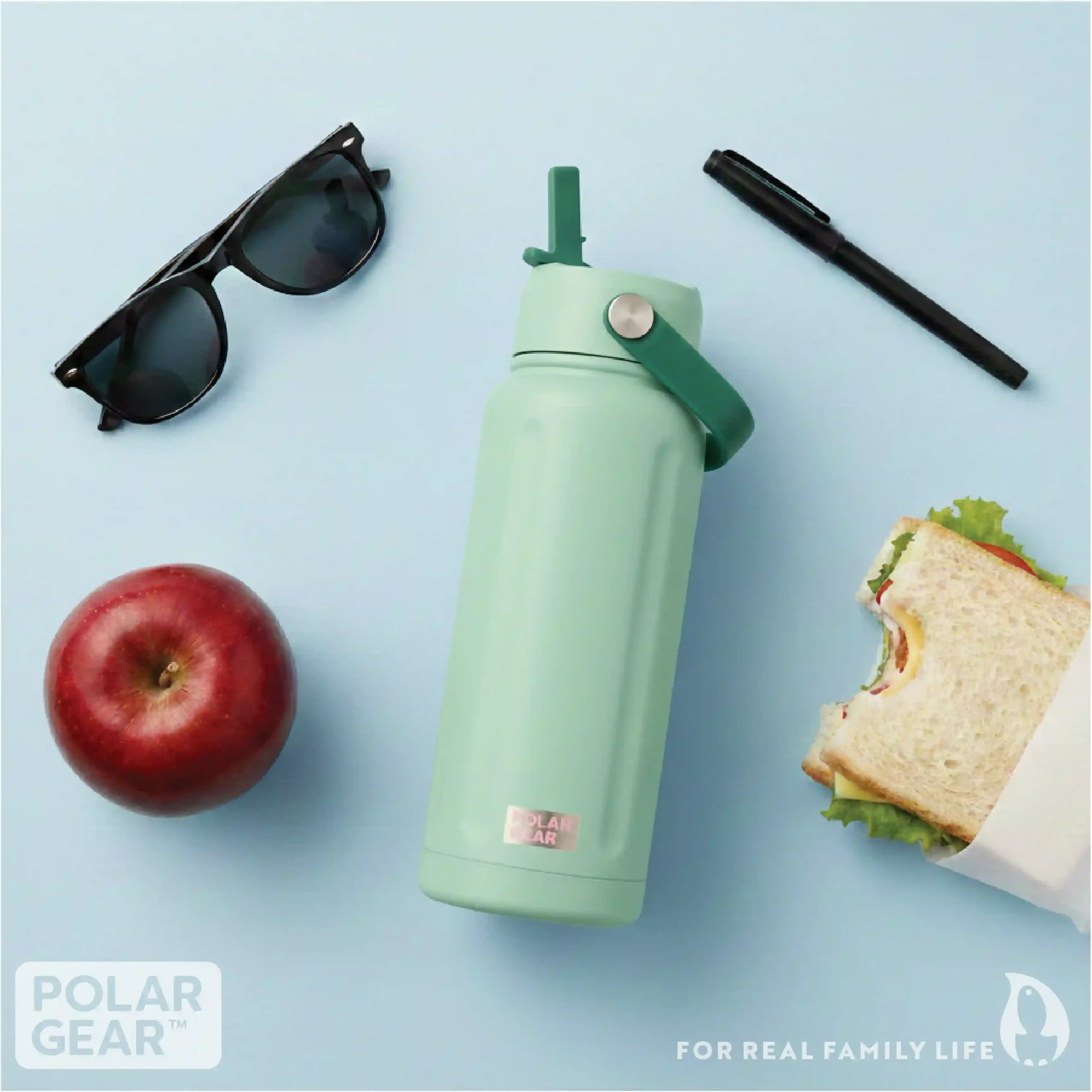 Hydra Wave Insulated Water Bottle 740ml - Eucalyptus Green - Image 8