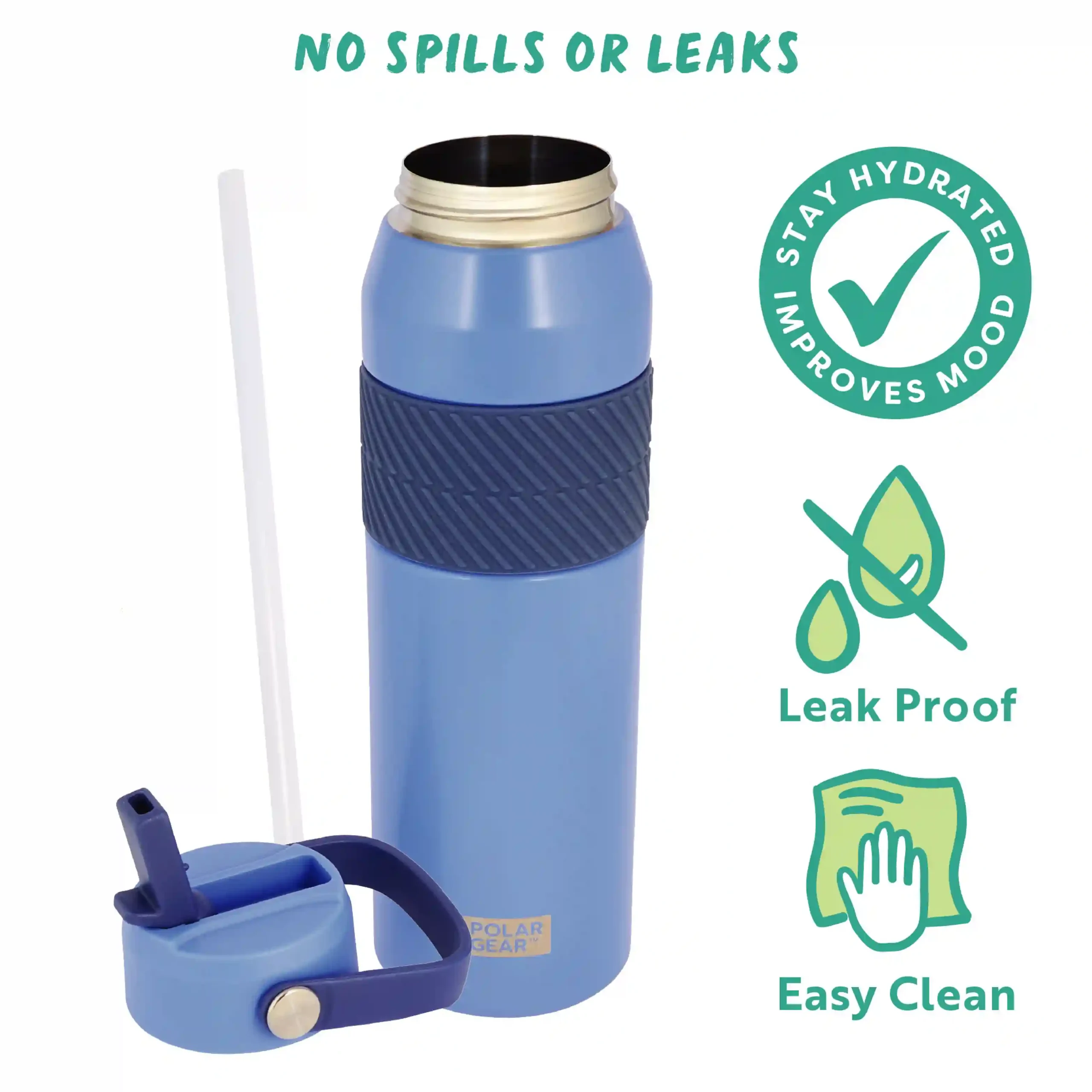Hydra Grip Insulated Water Bottle 850ml - CO Blue - Image 3