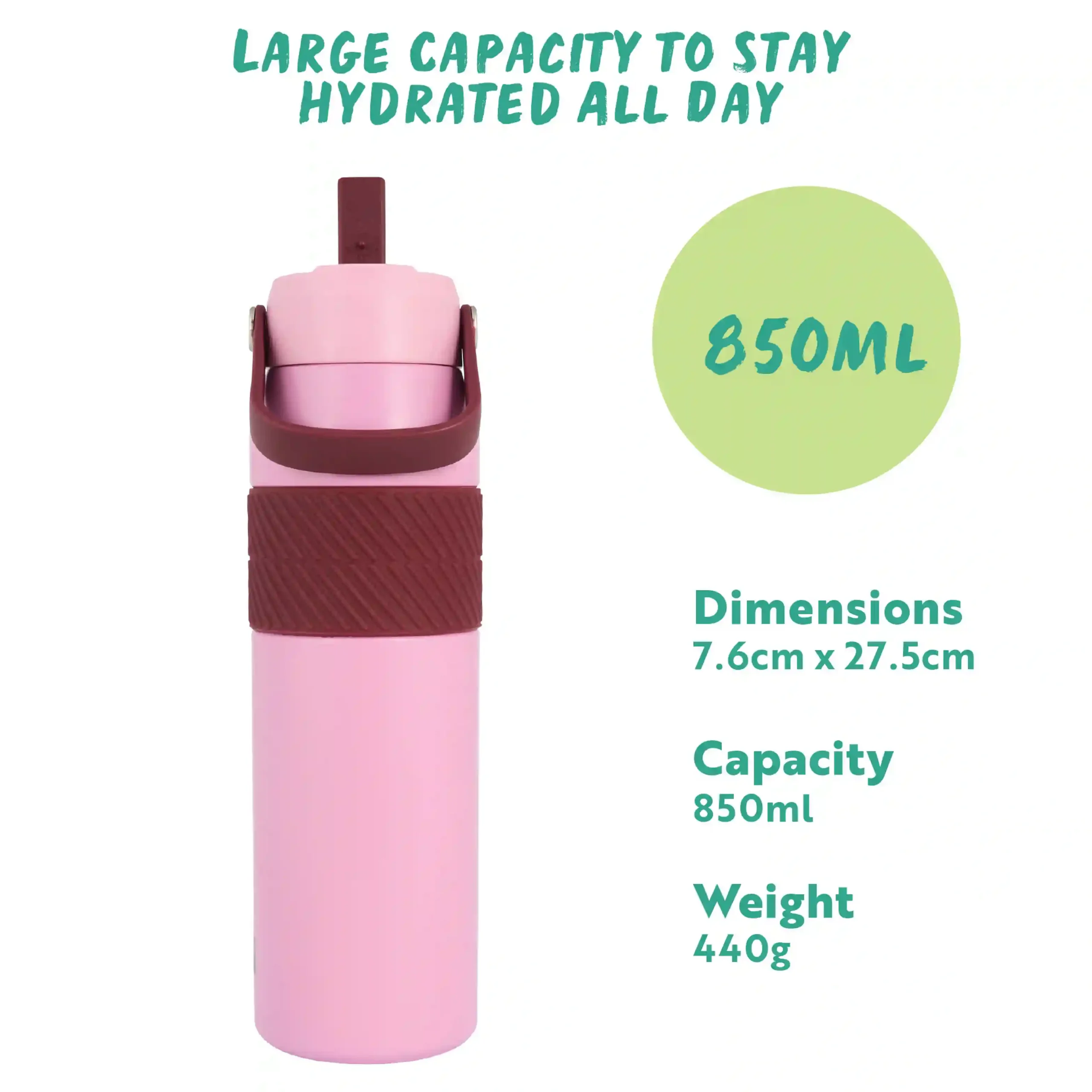 Hydra Grip Insulated Water Bottle 850ml - Fondant - Image 4