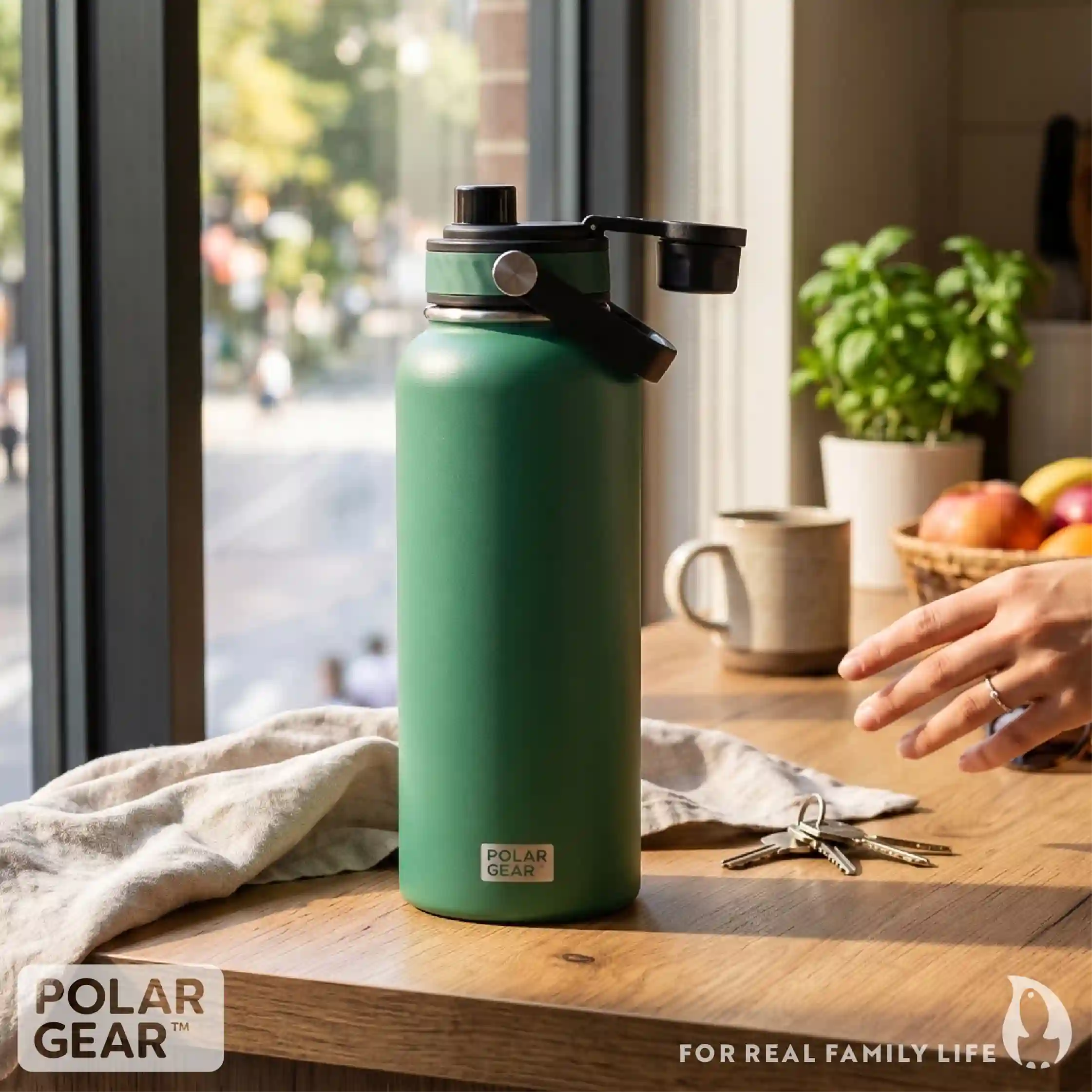 Hydra Venture Insulated Water Bottle 1L - Forest - Image 6