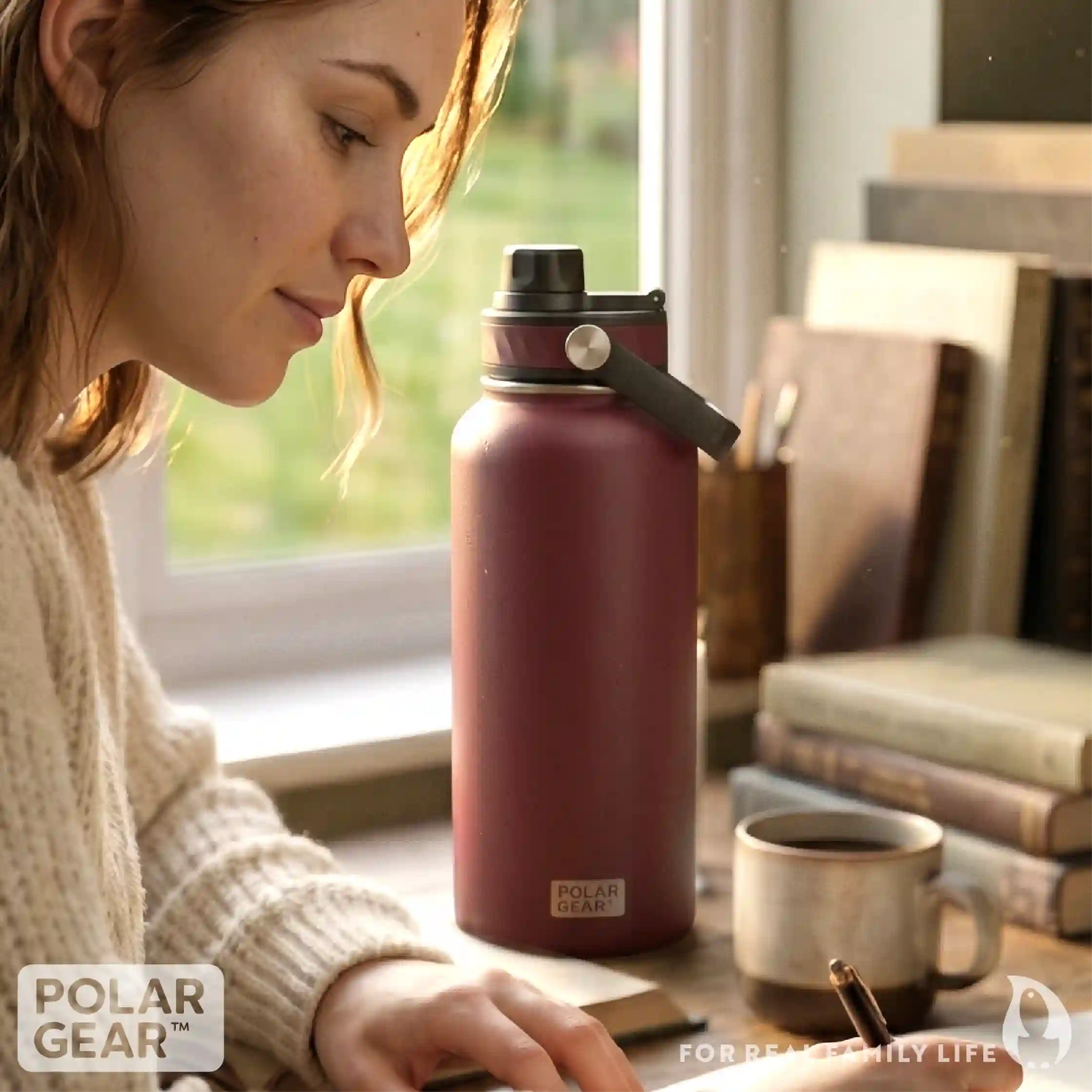 Hydra Venture Insulated Water Bottle 1L - Wine - Image 8