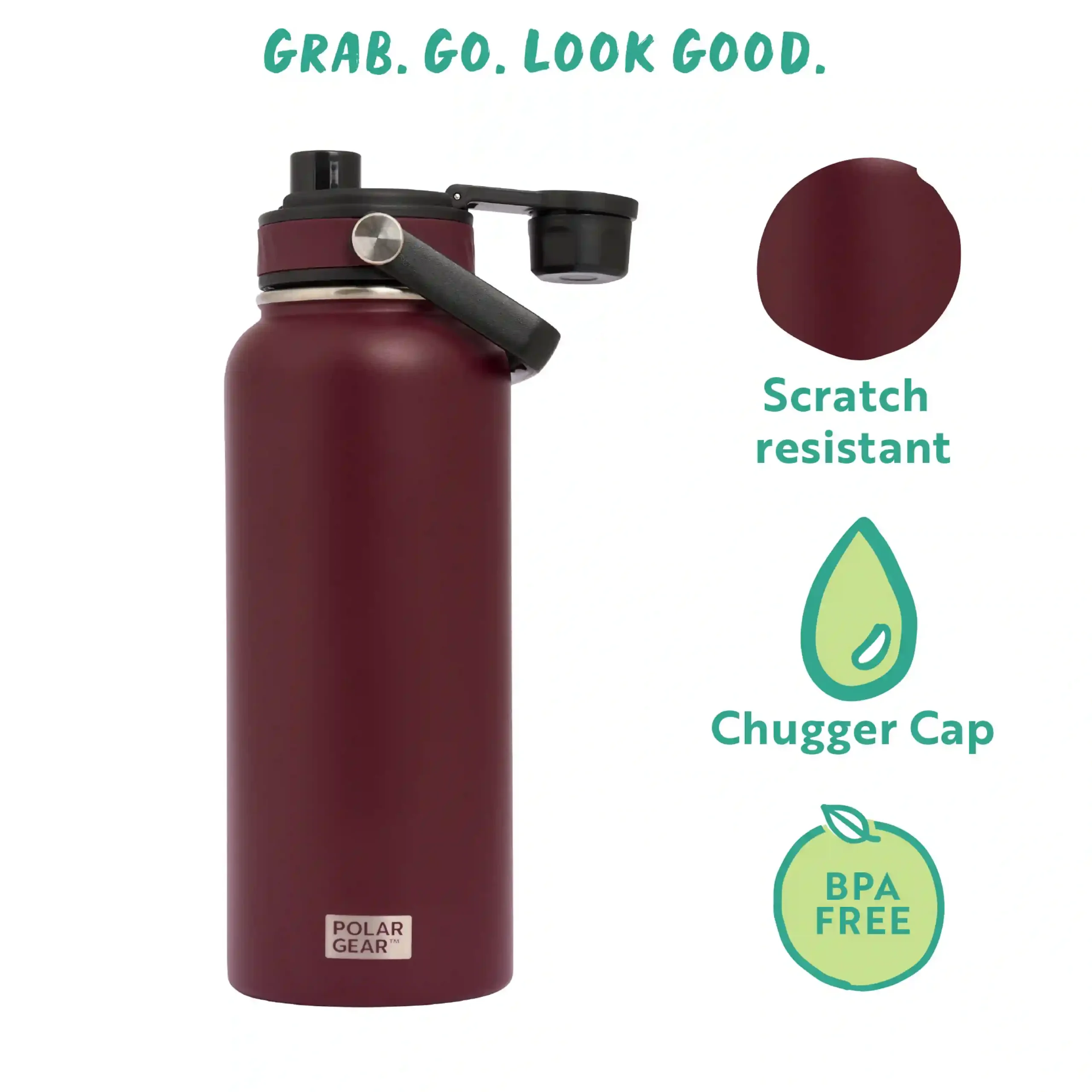 Hydra Venture Insulated Water Bottle 1L - Wine - Image 6